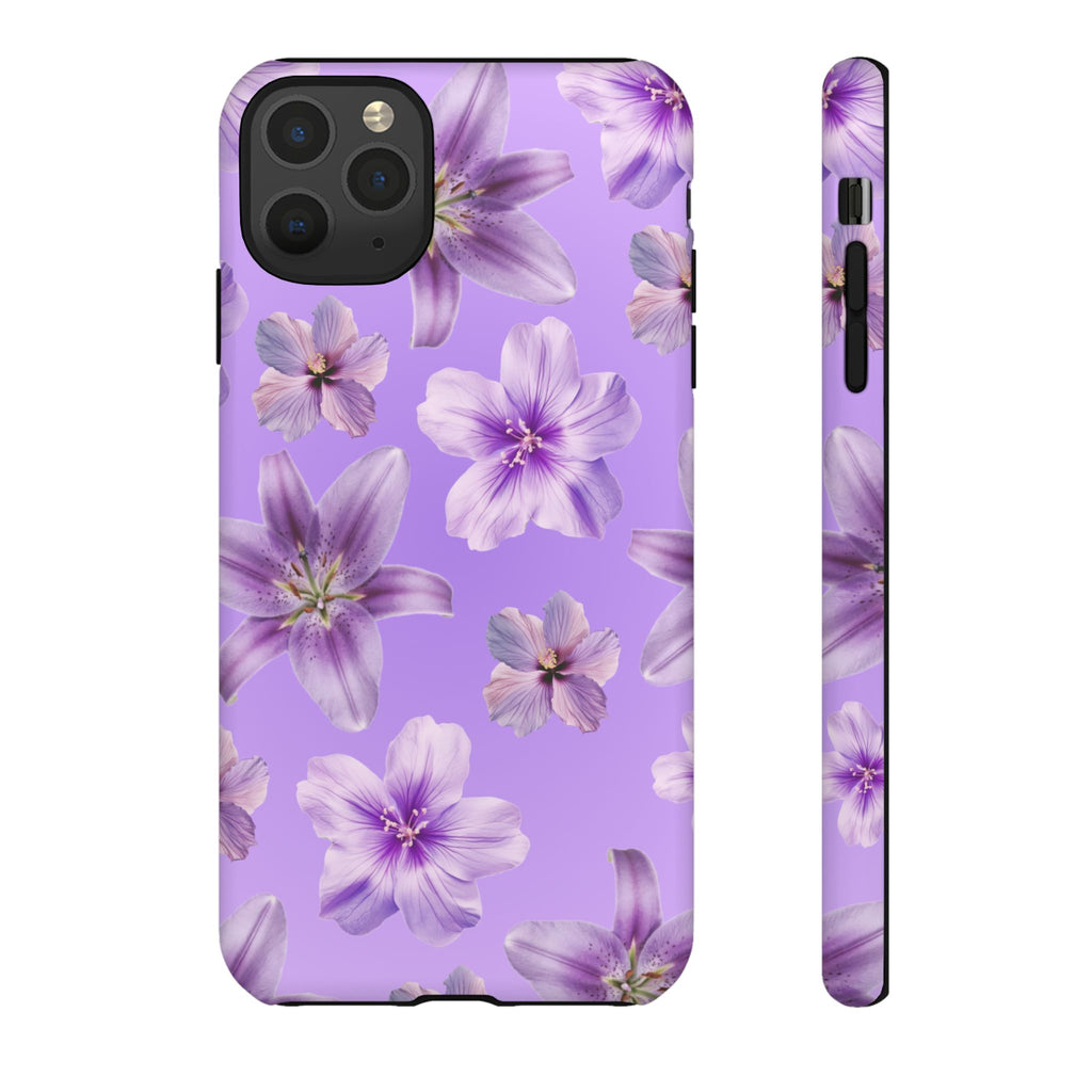 Floral Lavender Tough Phone Case – Purple Blossom Protective Cover