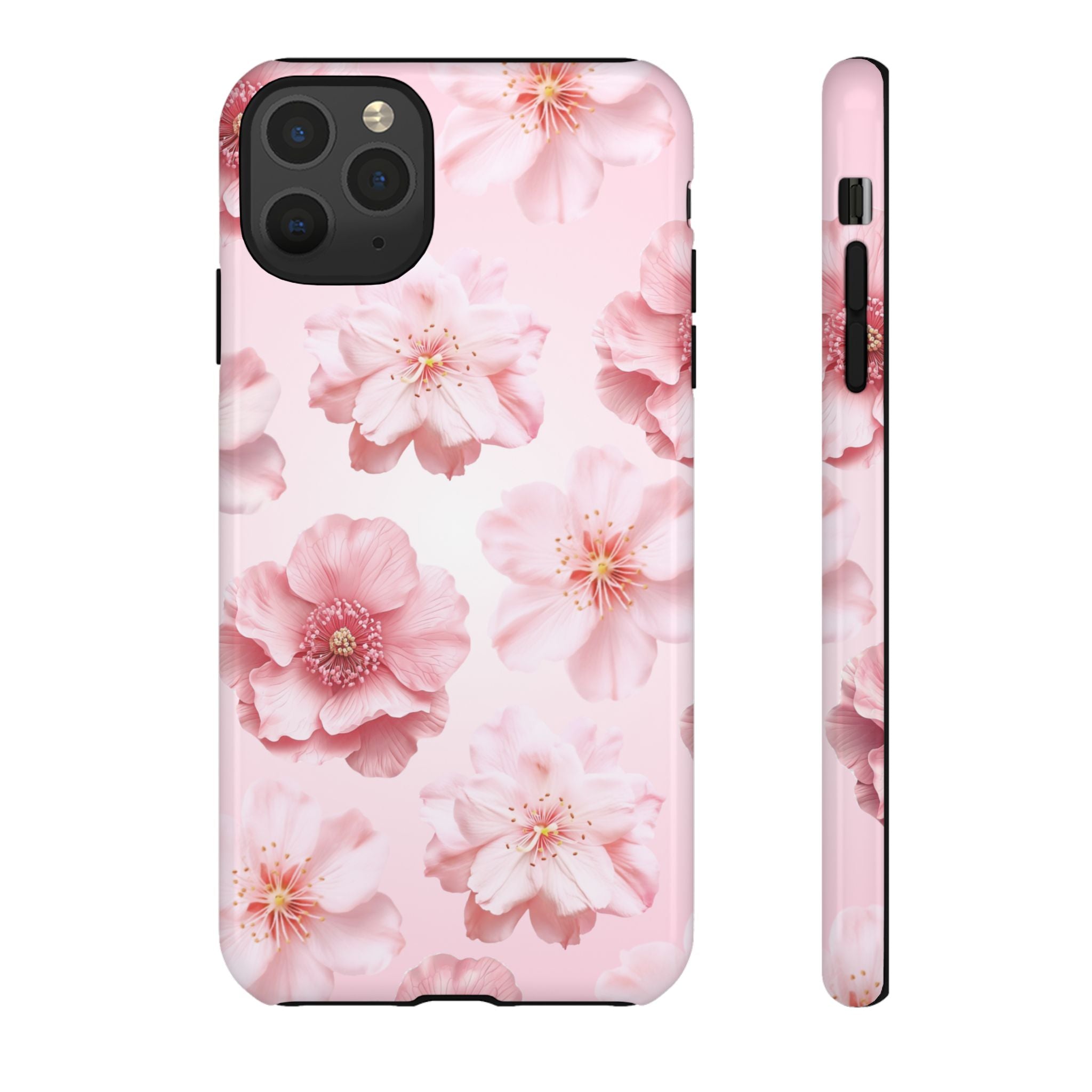 Pink Floral Tough Phone Case — Protective Sakura Blossom Design