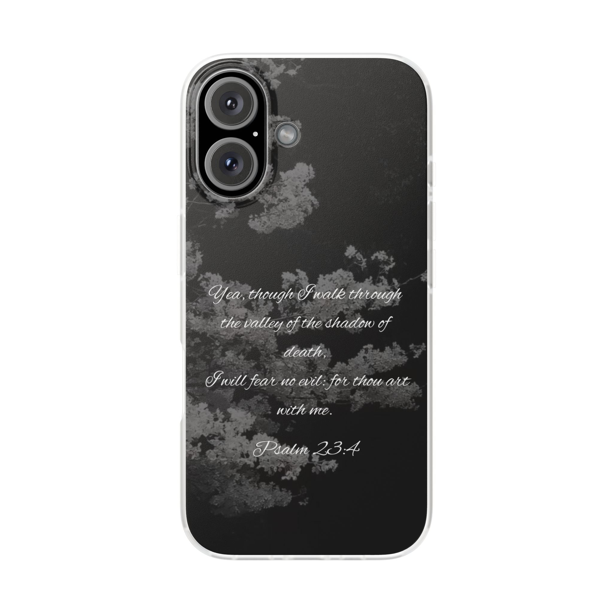 Phone Case — Psalm 23:4 Black Cloudy Faith Design