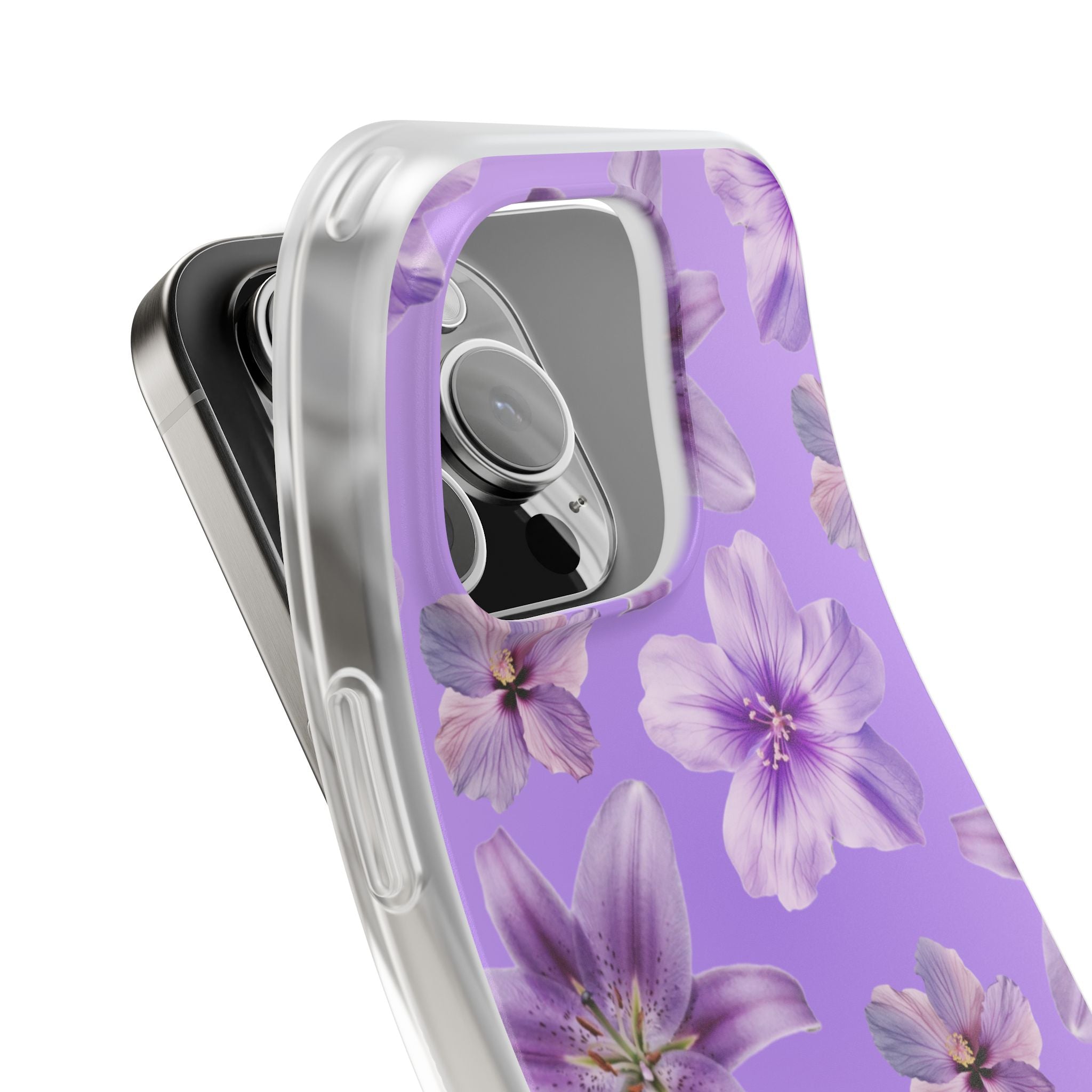Purple Floral Phone Case — Lavender Blossom Flexi Case