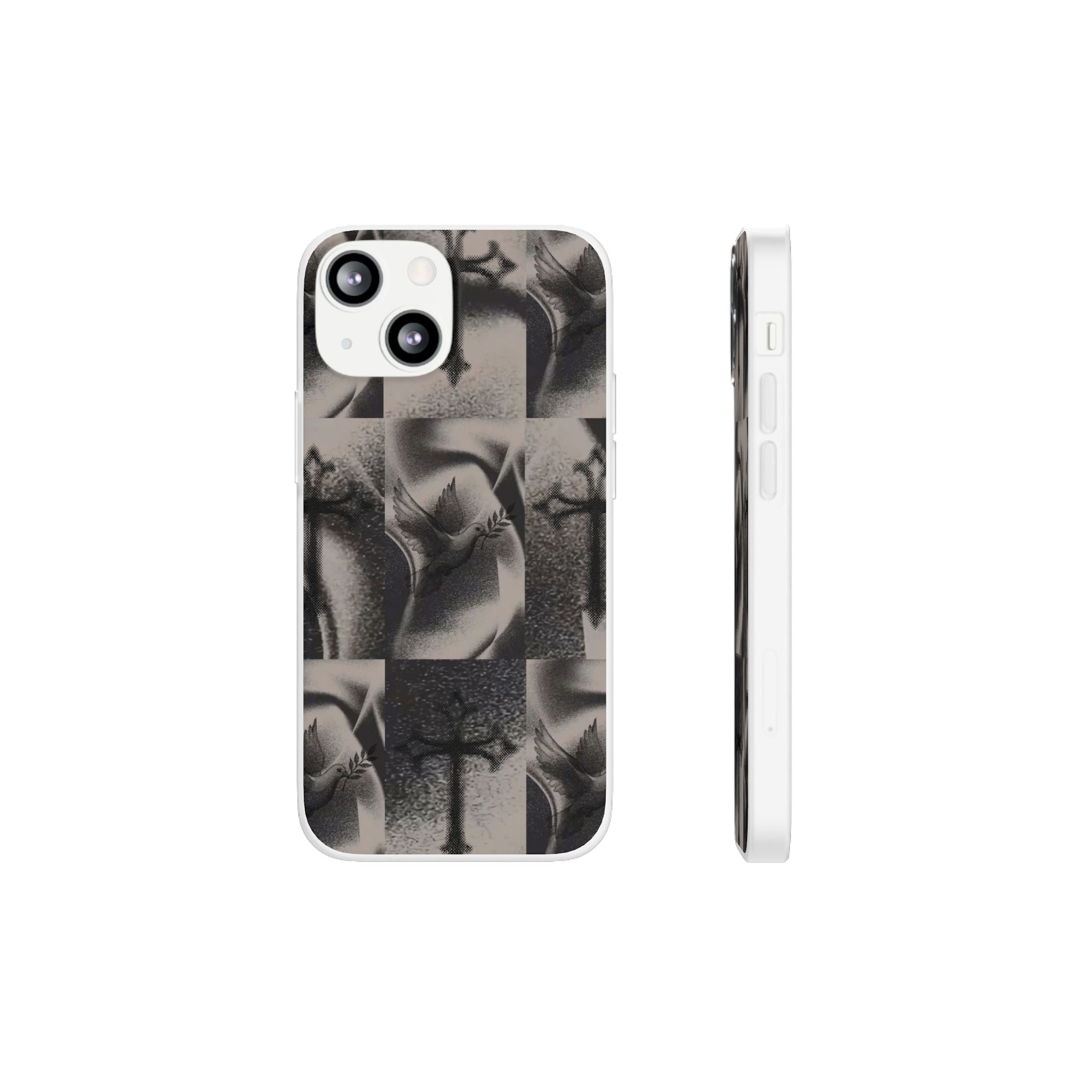 Phone Case — Dove & Cross Checkerboard Design