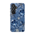 Blue Floral Tough Phone Case — Protective Blossom Design