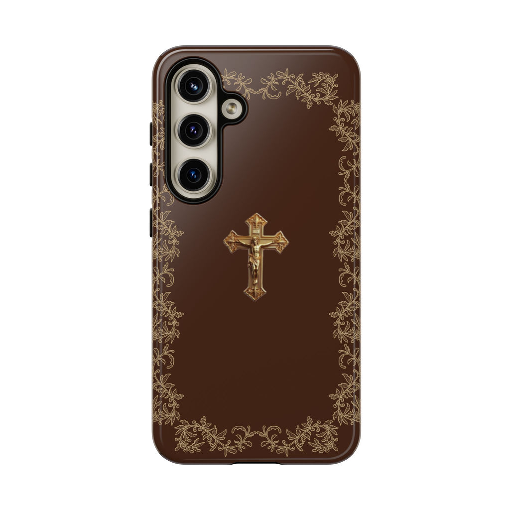 Gold Cross Bible - Christian Tough Phone Case