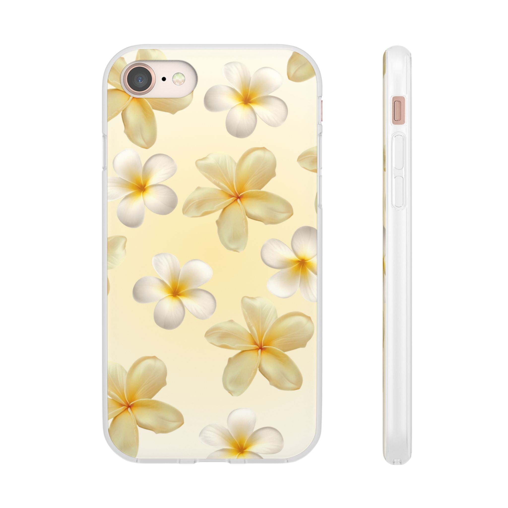 Plumeria Floral Flexi Phone Case — Tropical Yellow Flower Protective Cover