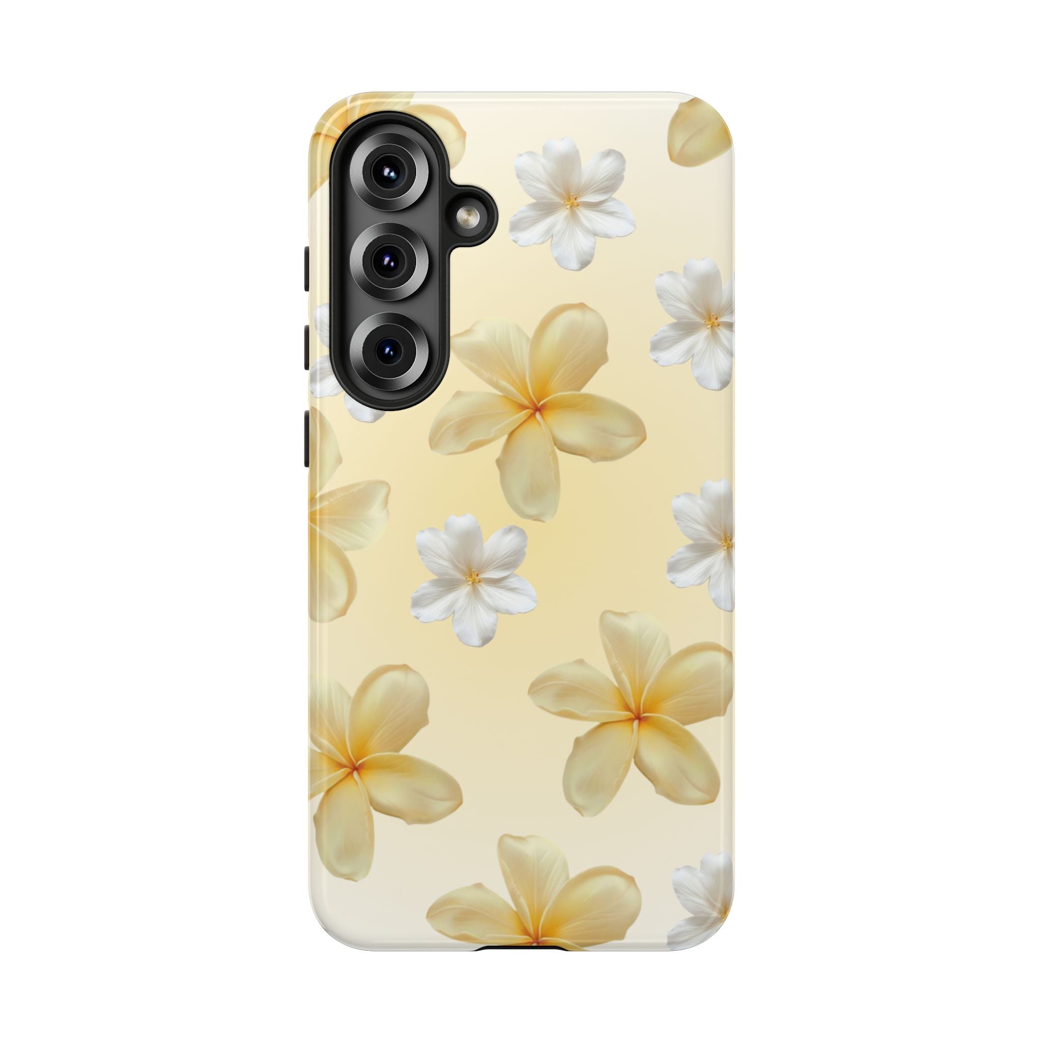Plumeria Floral Tough Phone Case — Yellow Tropical Protection