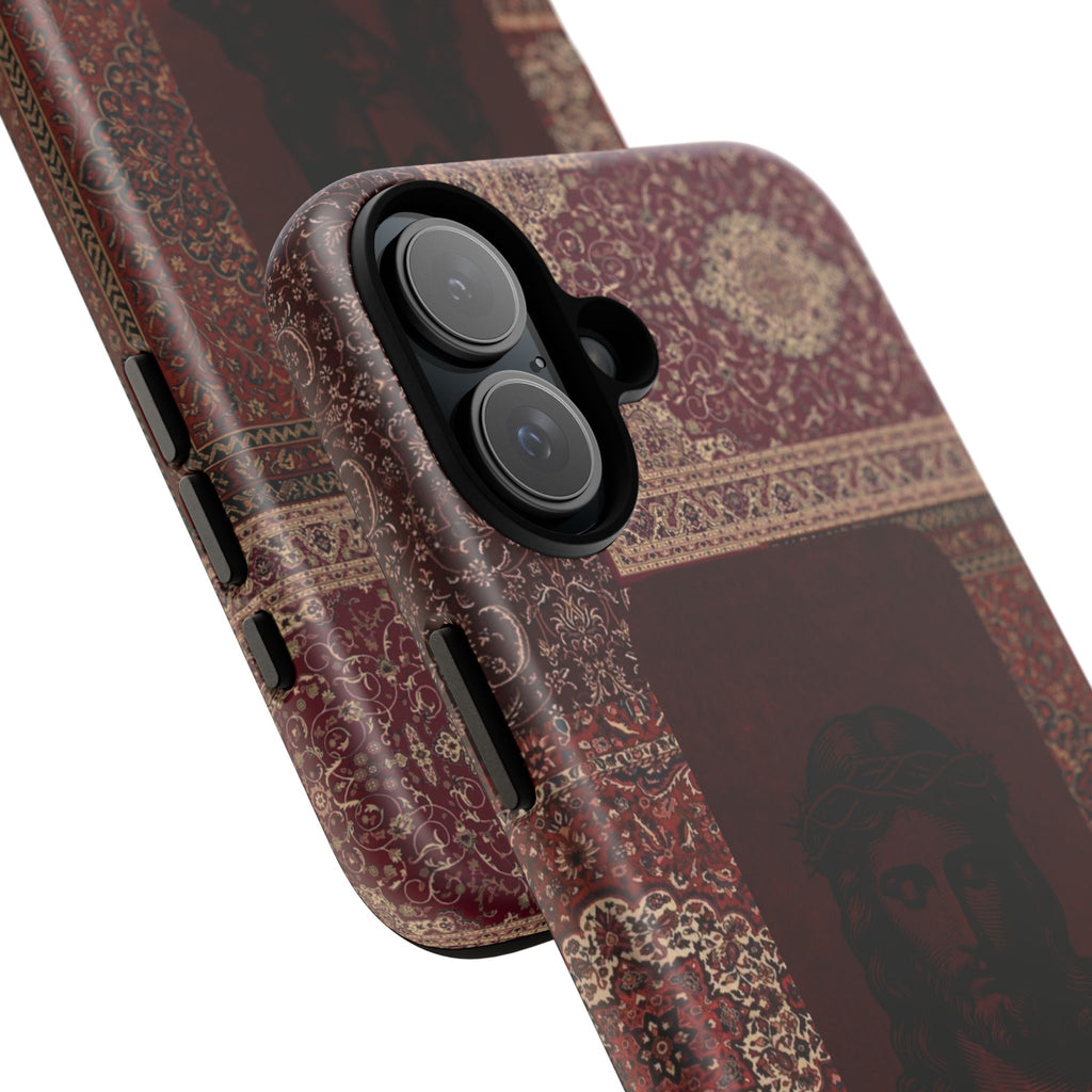 Religious Vintage Rug Phone Case — Jesus Portrait Tough Case