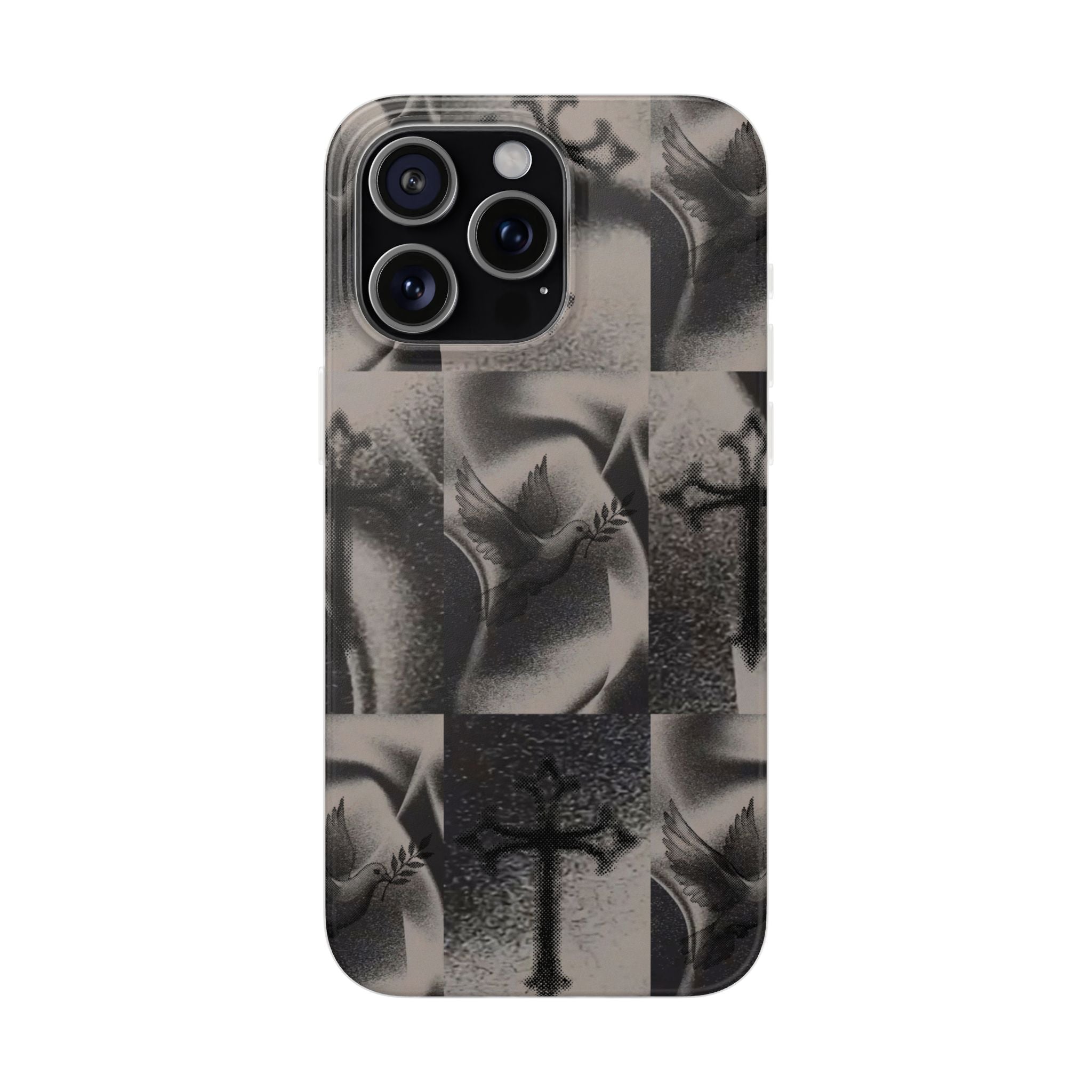 Phone Case — Dove & Cross Checkerboard Design