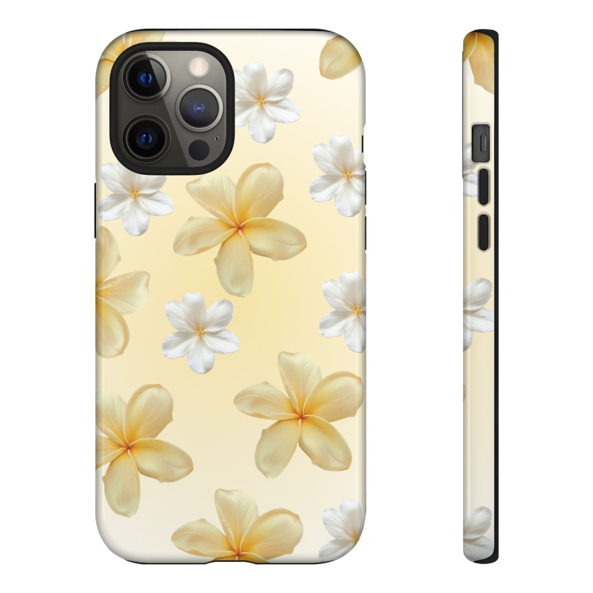 Plumeria Floral Tough Phone Case — Yellow Tropical Protection