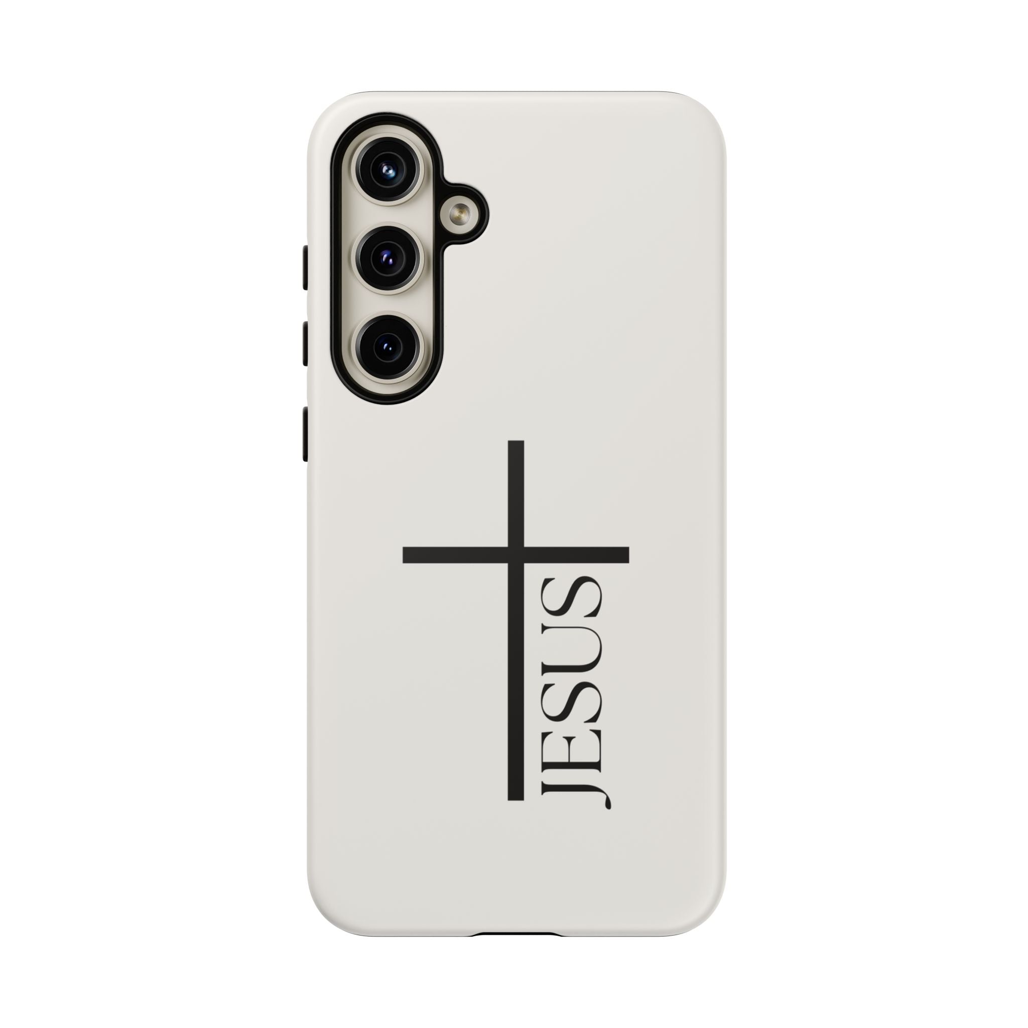 Christian Cross Phone Case - JESUS Vertical Minimalist iPhone Cover