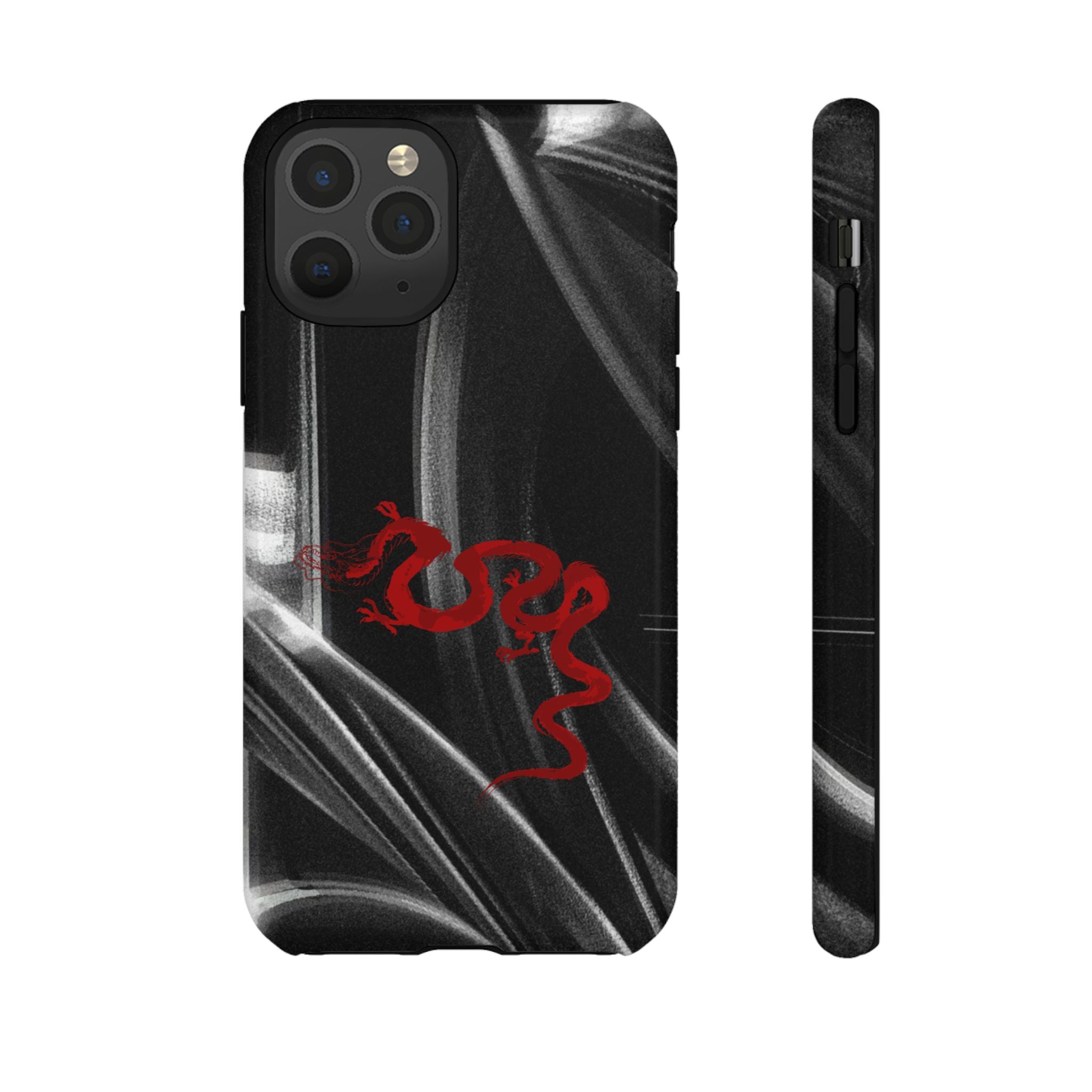 Phone Case — Black Abstract Smoke Design
