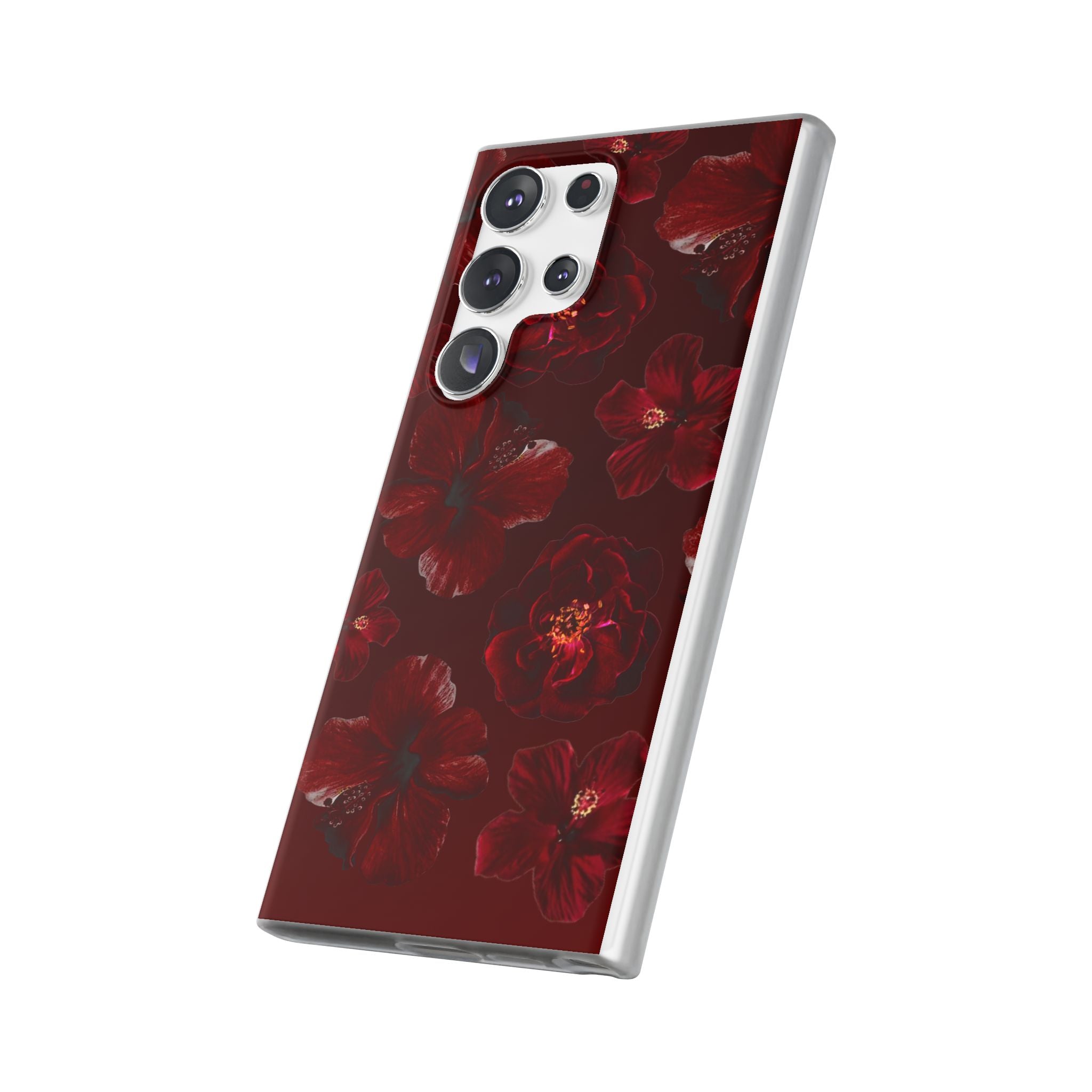 Red Floral Flexi Case — Dark Rose Phone Case
