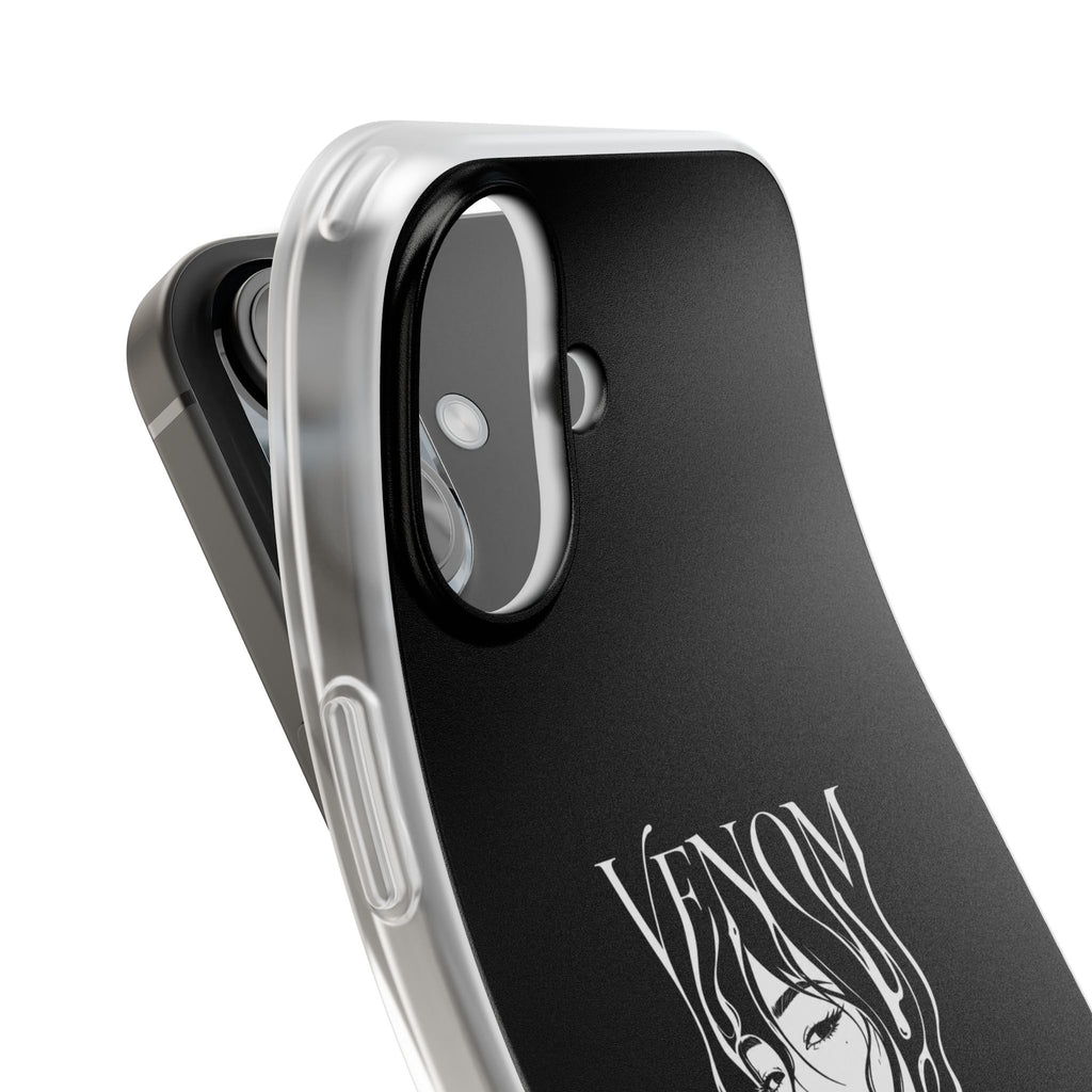 Venom Goth Phone Case — Black Protective Flexible Phone Case with Dark Femme Artwork