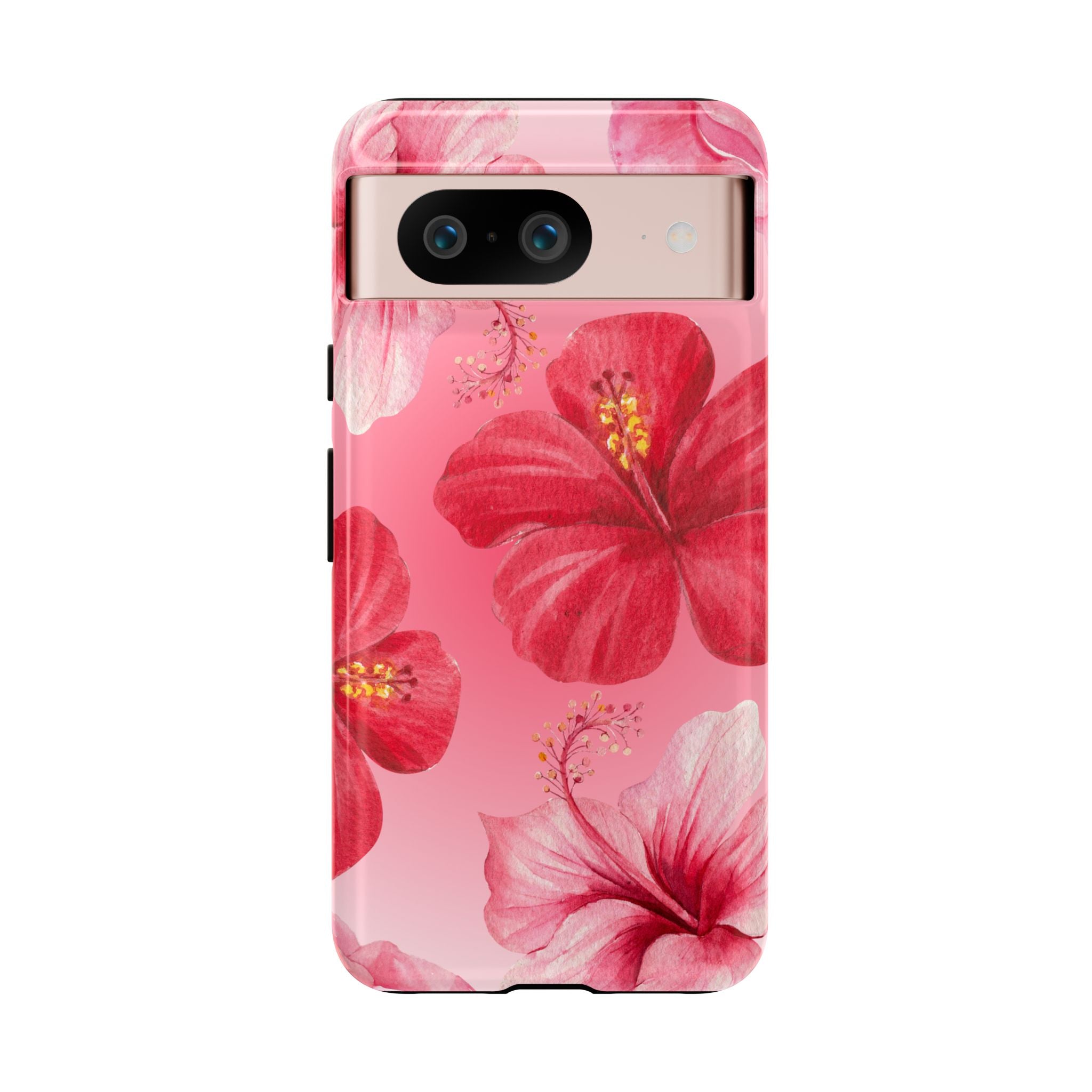 Hibiscus Pink Tough Phone Case — Floral Tropical Protective Cover