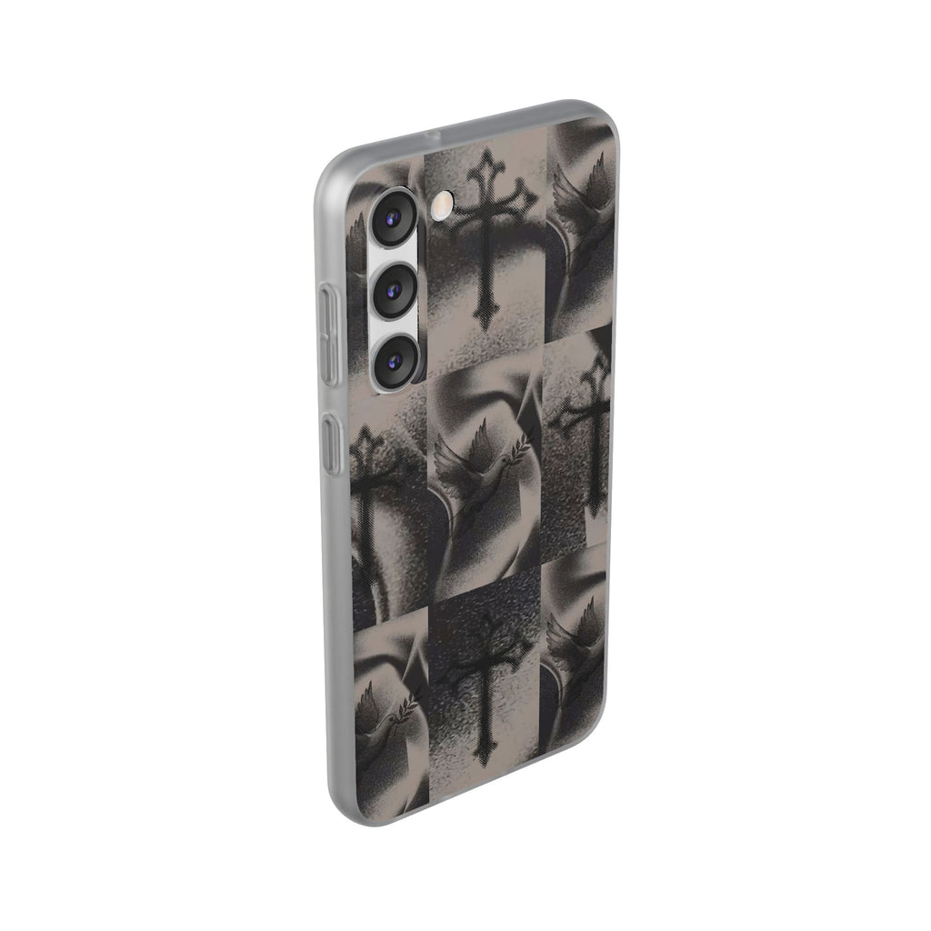 Phone Case — Dove & Cross Checkerboard Design