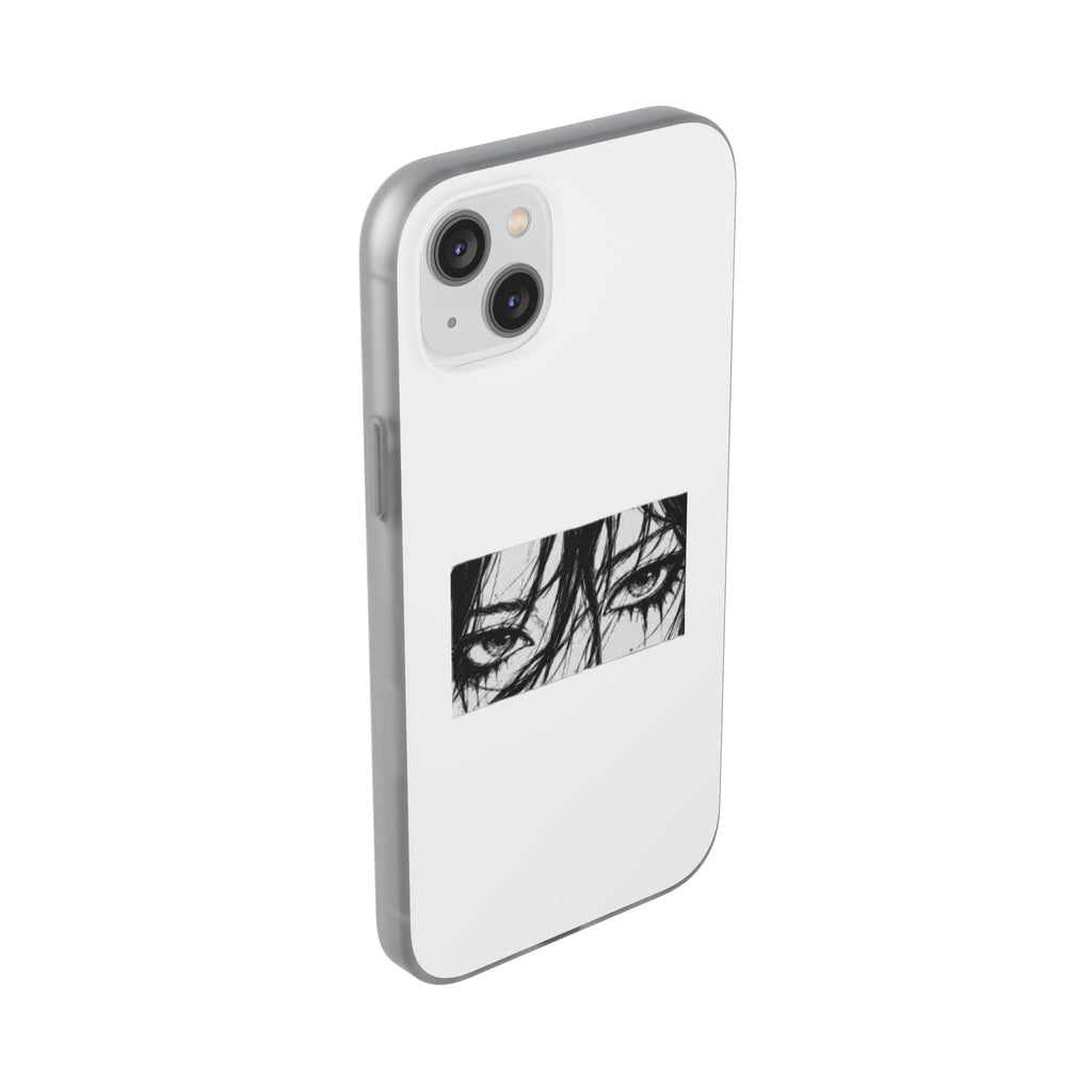 Anime Eyes Illustration Phone Case - Moody Black & White Flexi Case