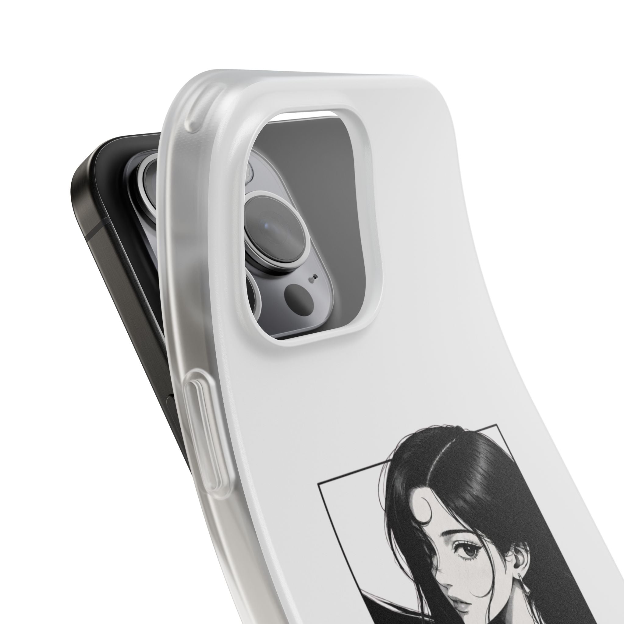 Anime Girl Noir Black Rose Illustration Flexi Case