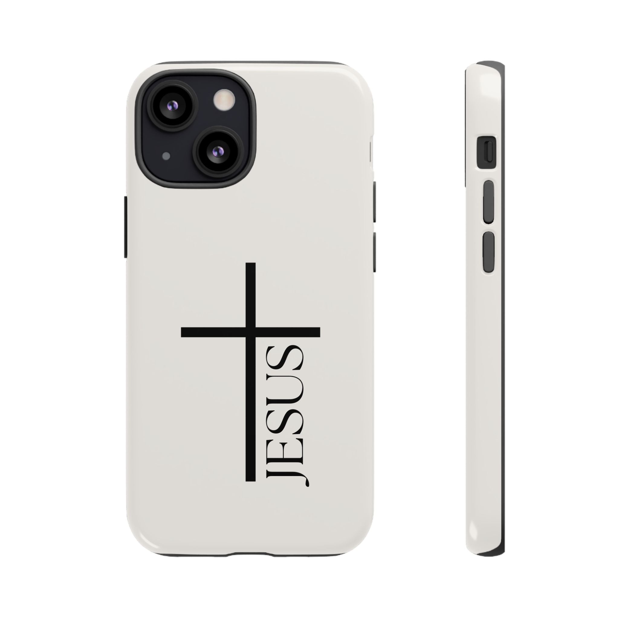 Christian Cross Phone Case - JESUS Vertical Minimalist iPhone Cover
