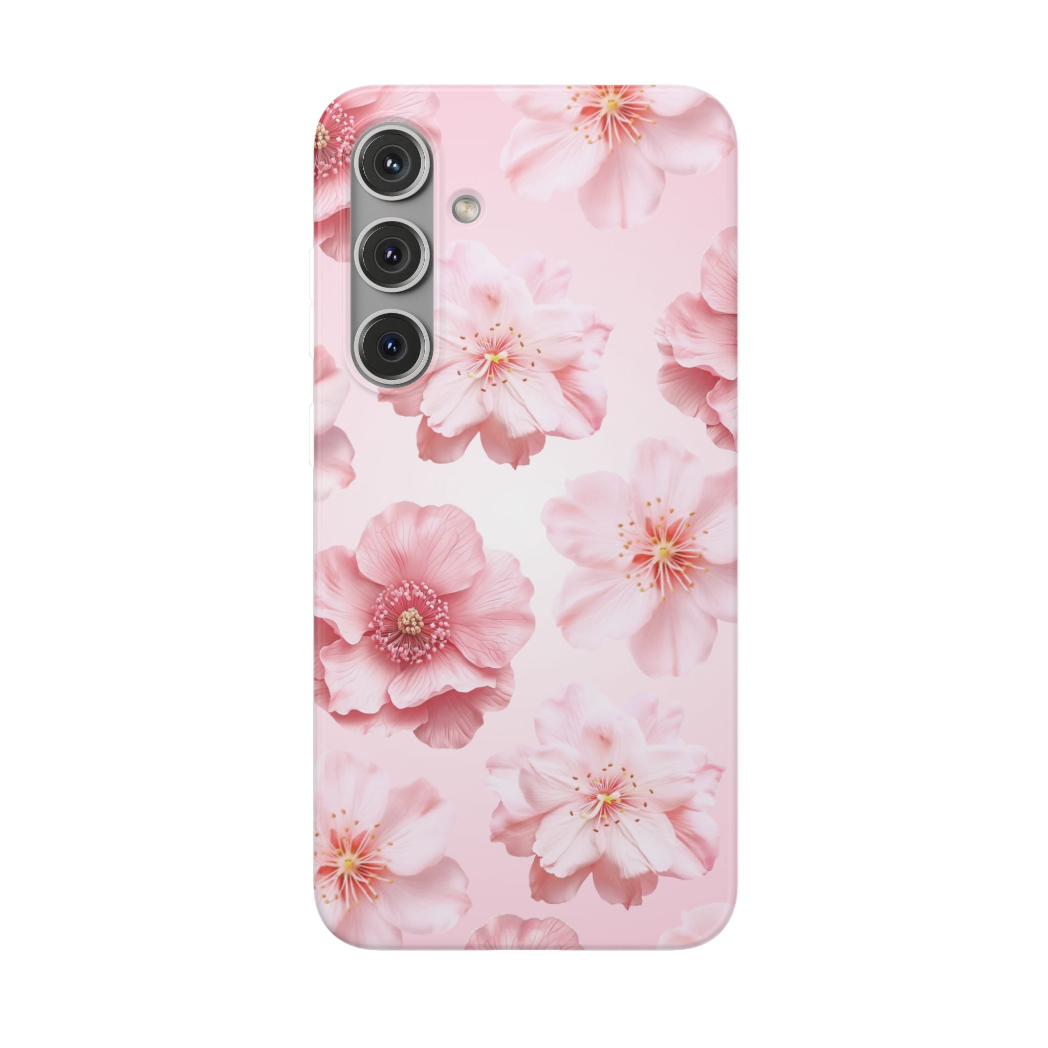 Pink Cherry Blossom Phone Case — Floral Slim Flexi Case for iPhone
