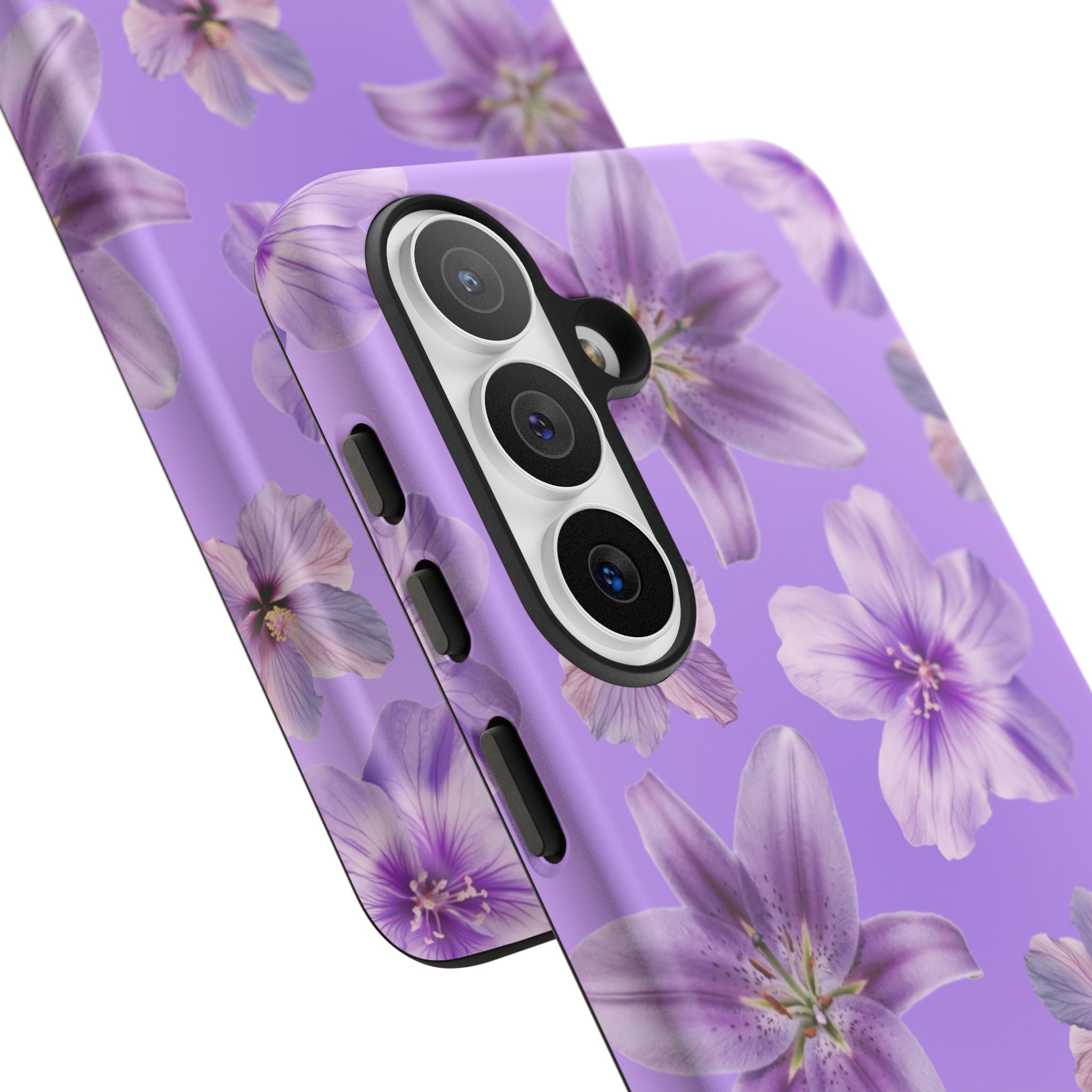 Floral Lavender Tough Phone Case – Purple Blossom Protective Cover