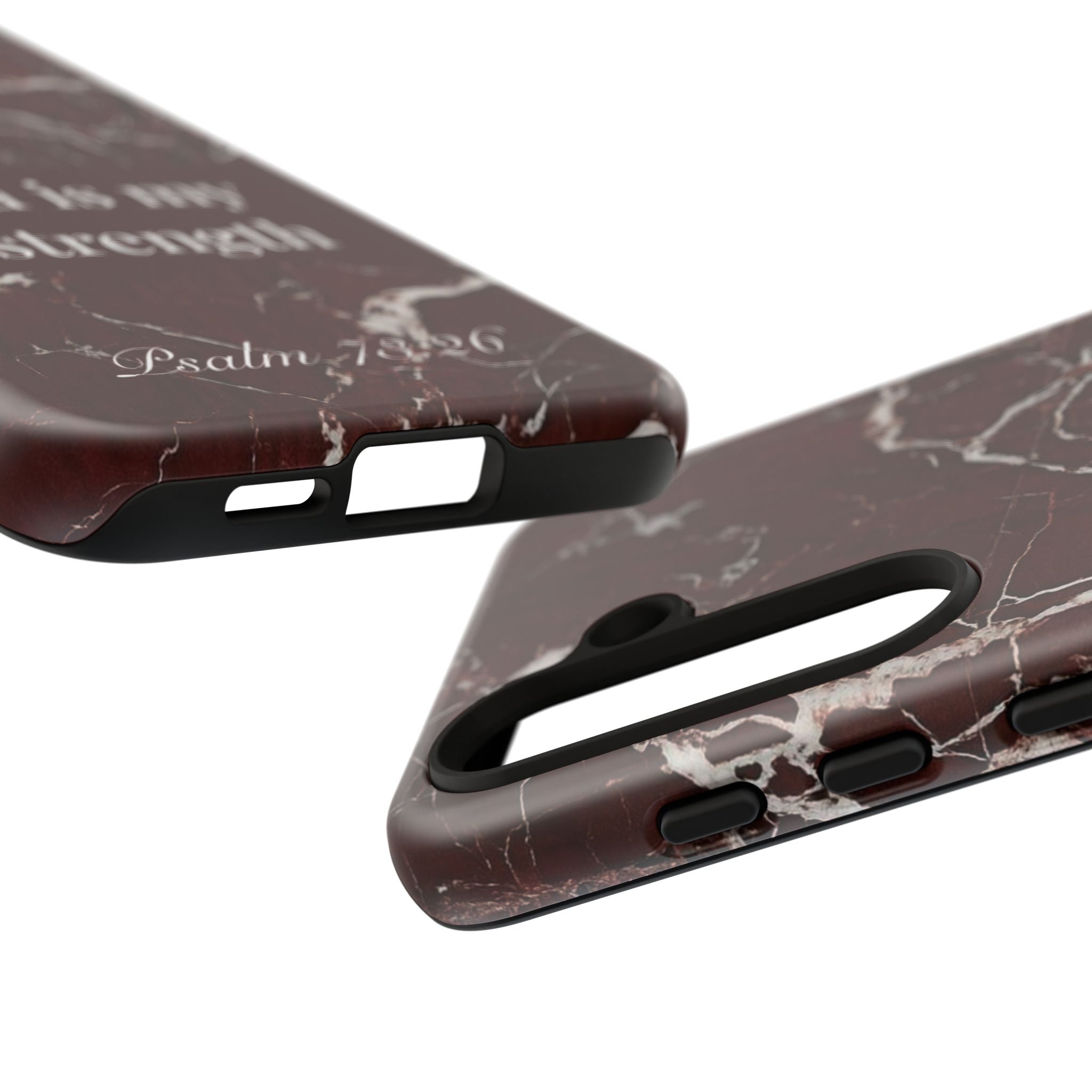 God Is My Strength — Psalm 73:26 Christian Tough Phone Case | Marble Faith Cover