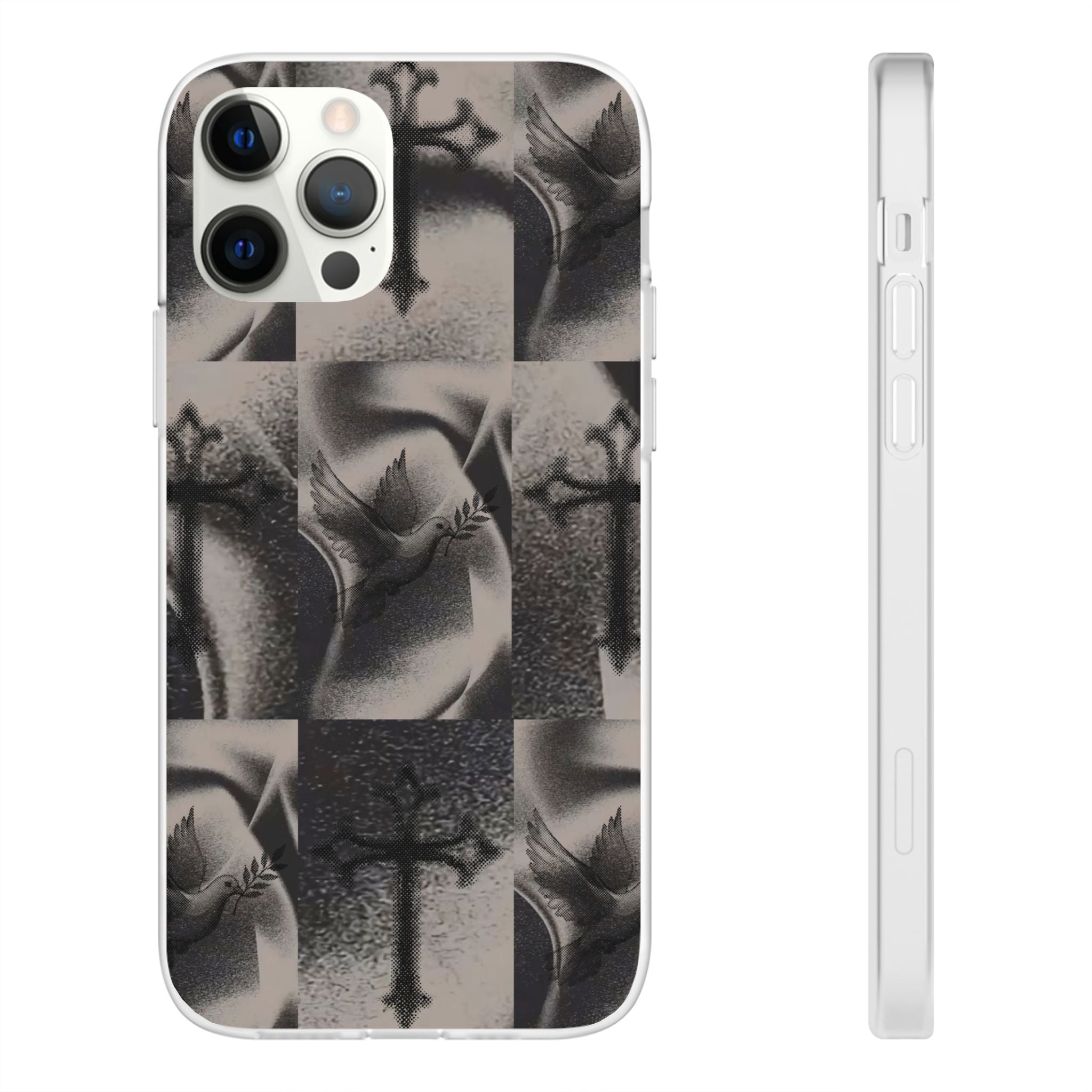Phone Case — Dove & Cross Checkerboard Design