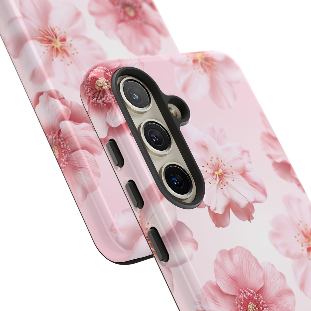 Pink Floral Tough Phone Case — Protective Sakura Blossom Design