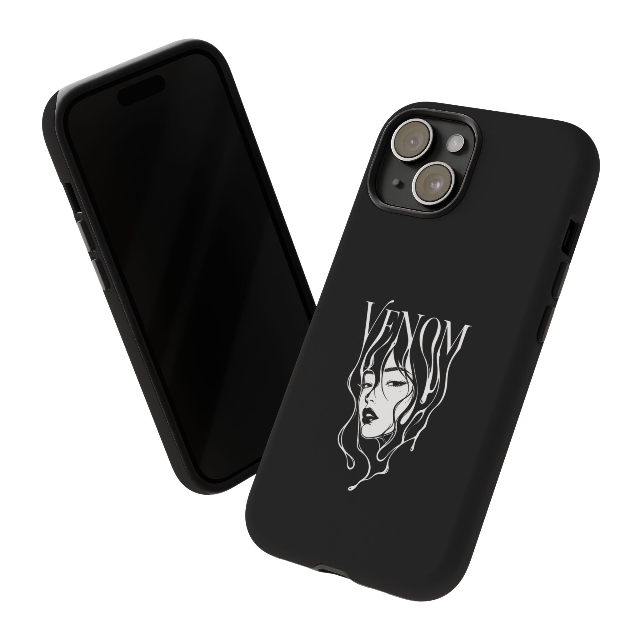 Venom Goth Phone Case — Black Protective Tough Case with Dark Femme Artwork