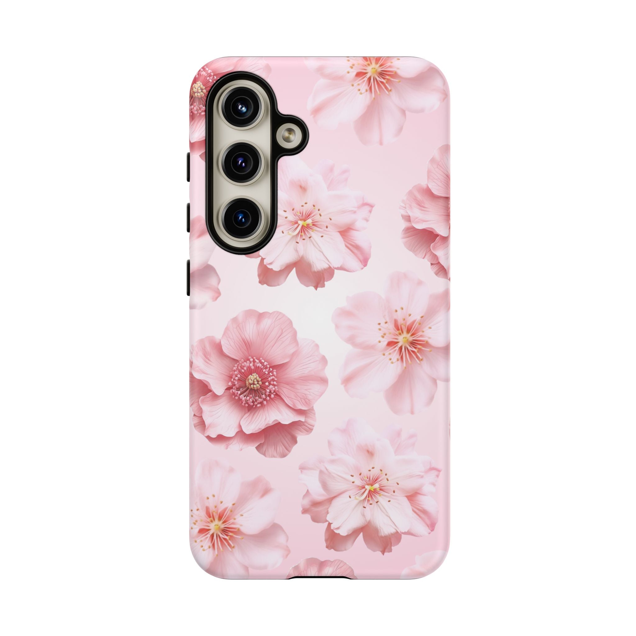Pink Floral Tough Phone Case — Protective Sakura Blossom Design