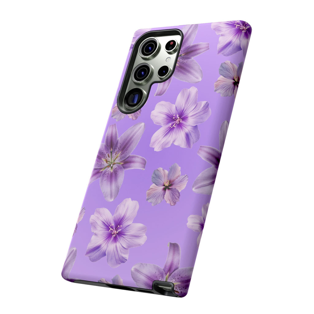Floral Lavender Tough Phone Case – Purple Blossom Protective Cover