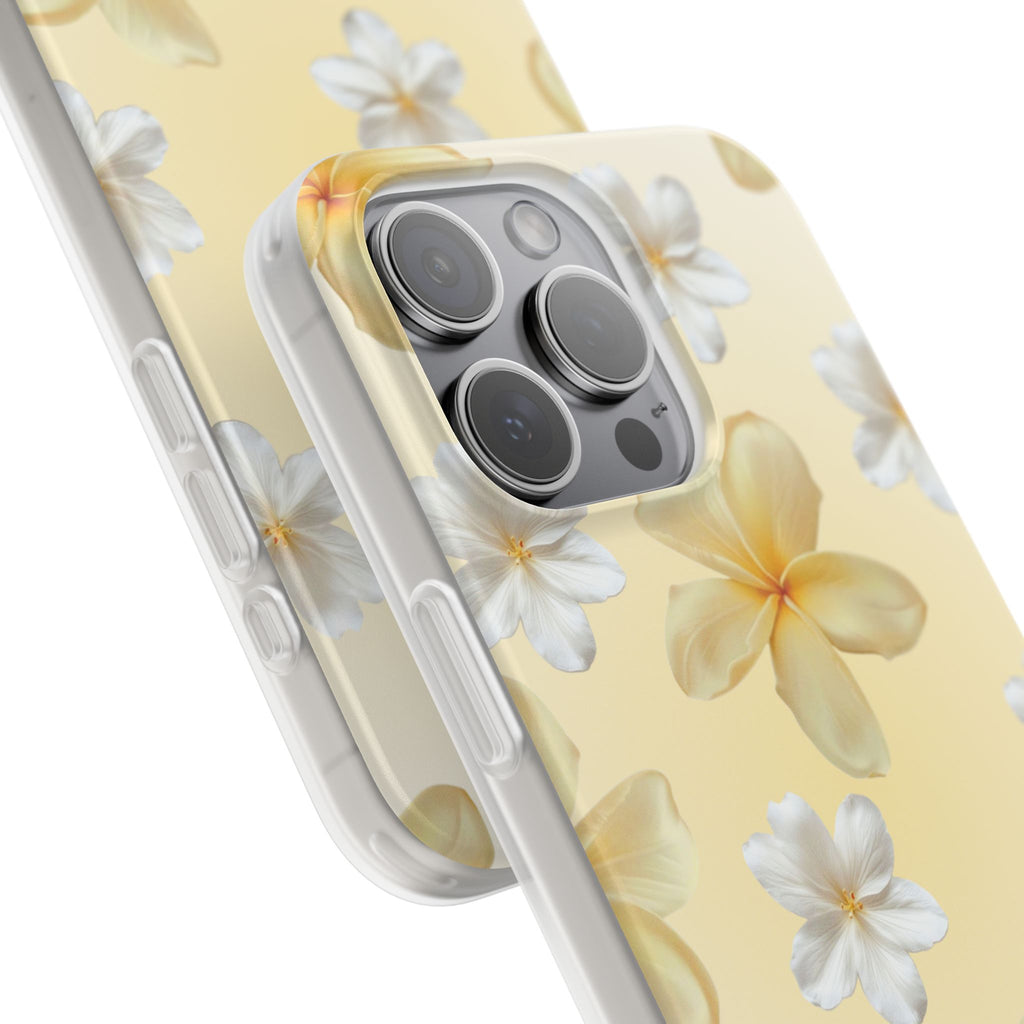 Plumeria Floral Phone Case — Yellow Tropical Flower Protective Case