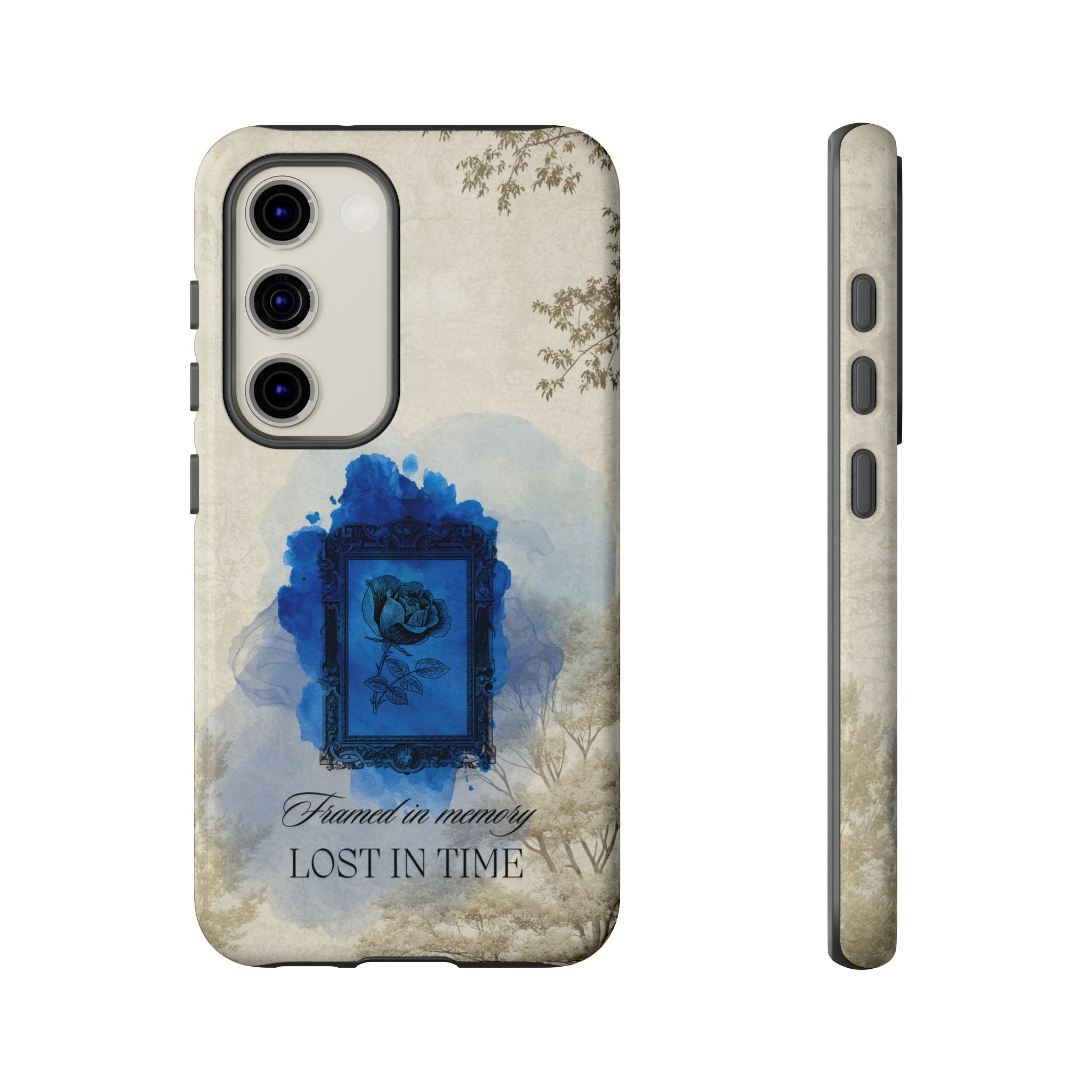 Vintage Blue Rose Phone Case – "Lost in Time" Protective Cover