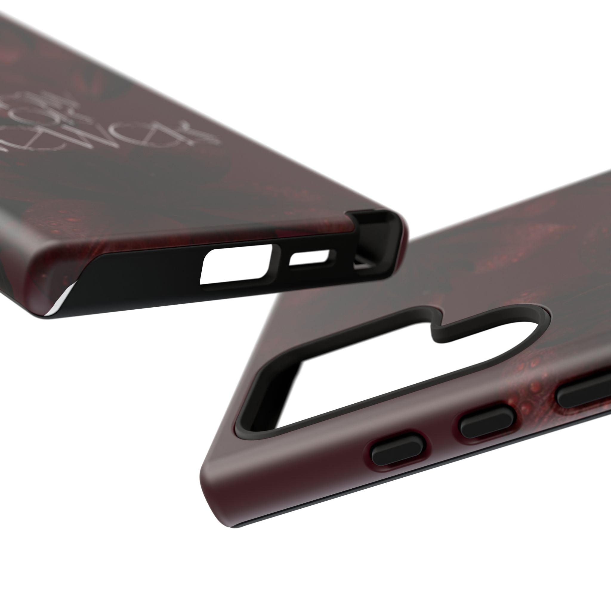 Tough Cases – Burgundy Floral “Now or Never” Protective Phone Case