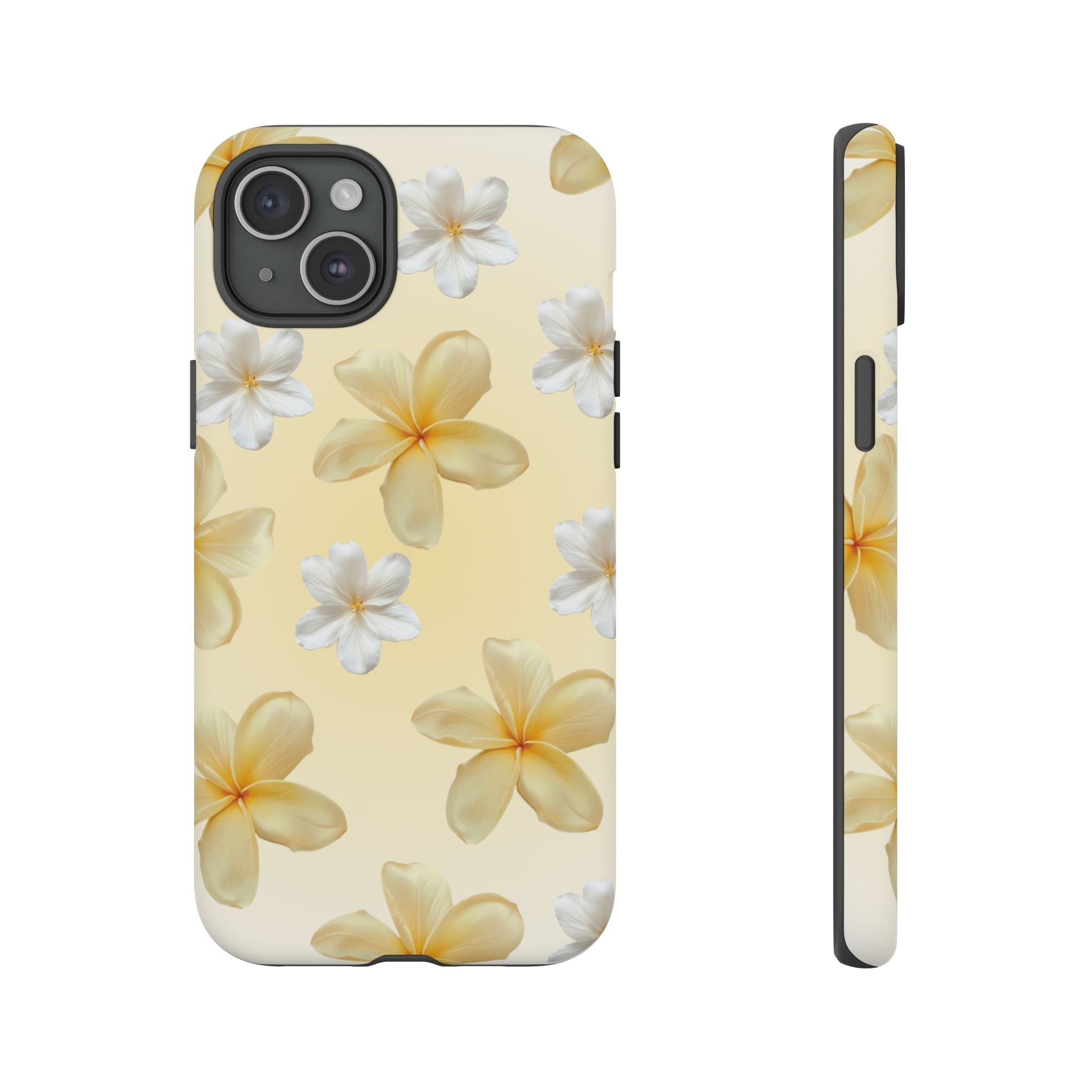 Plumeria Floral Tough Phone Case — Yellow Tropical Protection