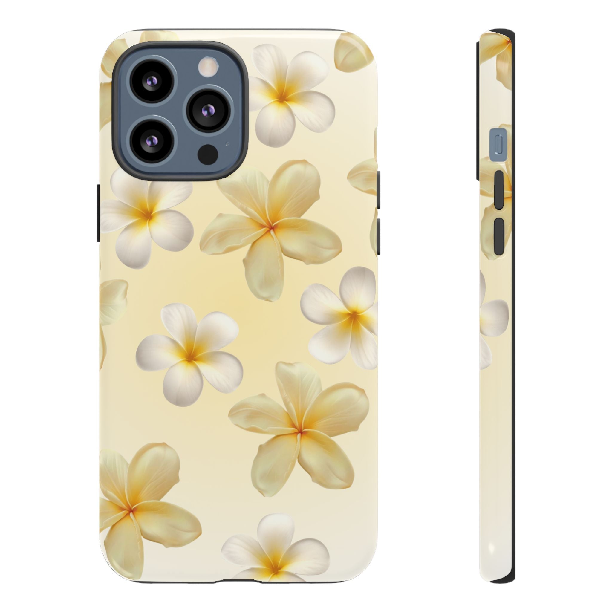 Plumeria Floral Phone Case — Tropical Yellow Hard Phone Cover