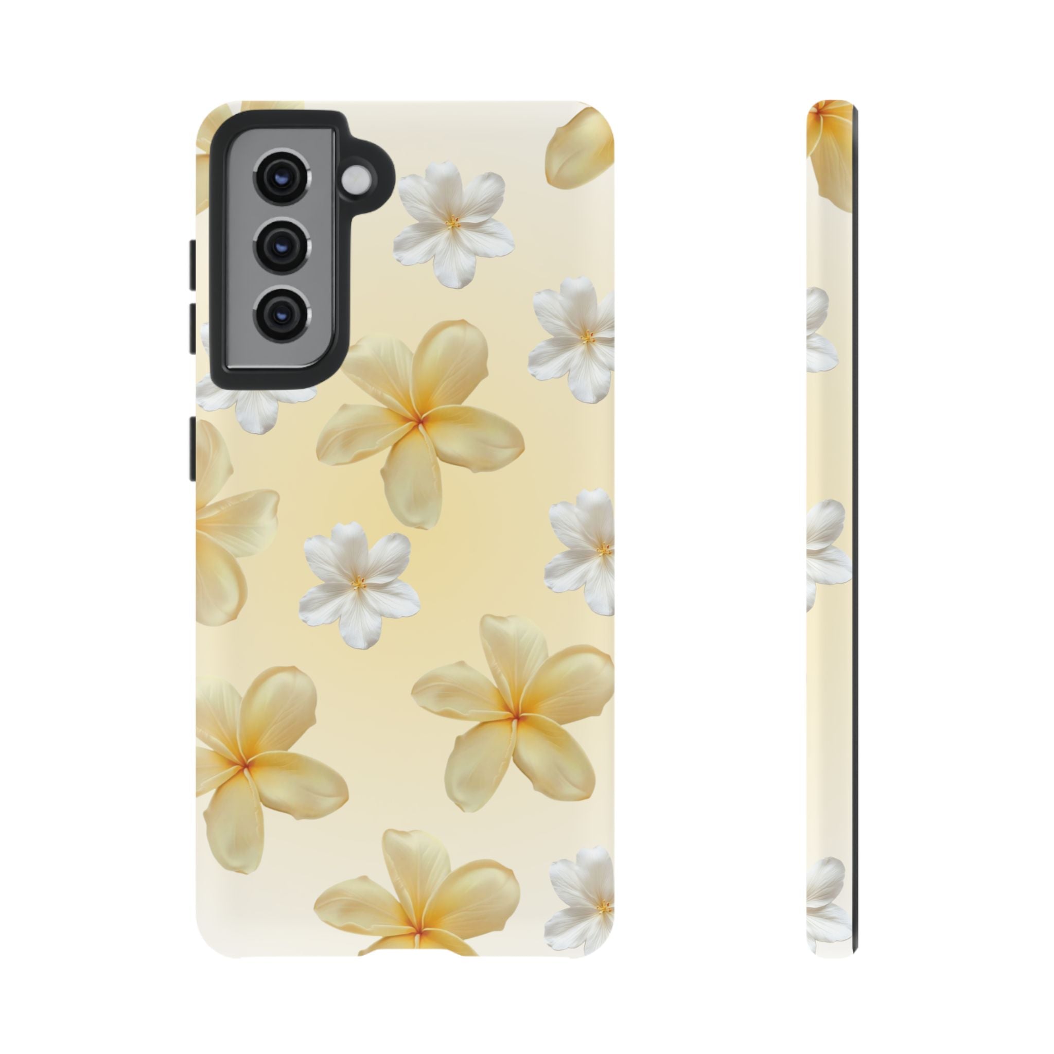 Plumeria Floral Tough Phone Case — Yellow Tropical Protection