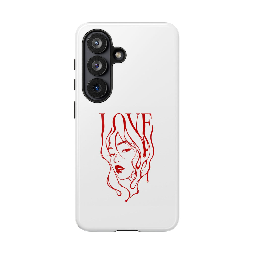 Red Line Art 'Love' Face Design - Tough Case