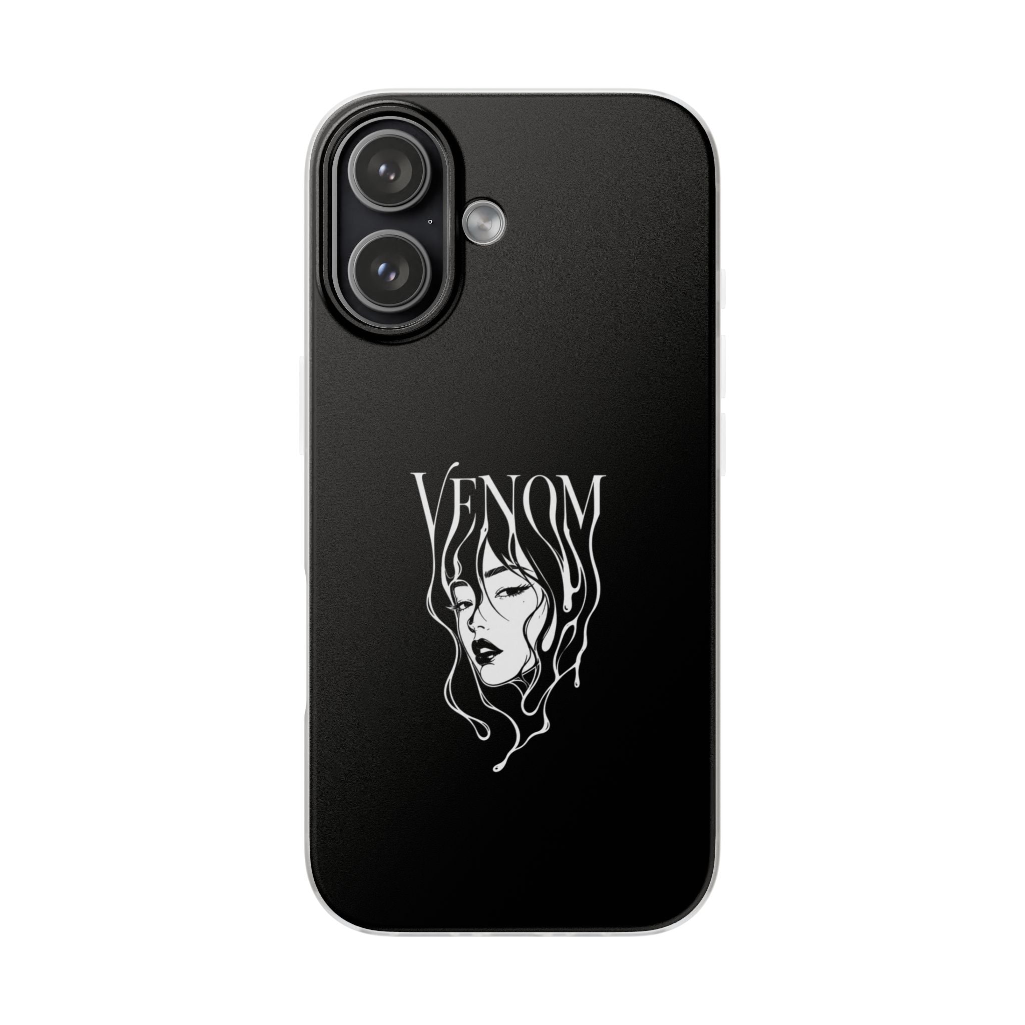 Venom Goth Phone Case — Black Protective Flexible Phone Case with Dark Femme Artwork