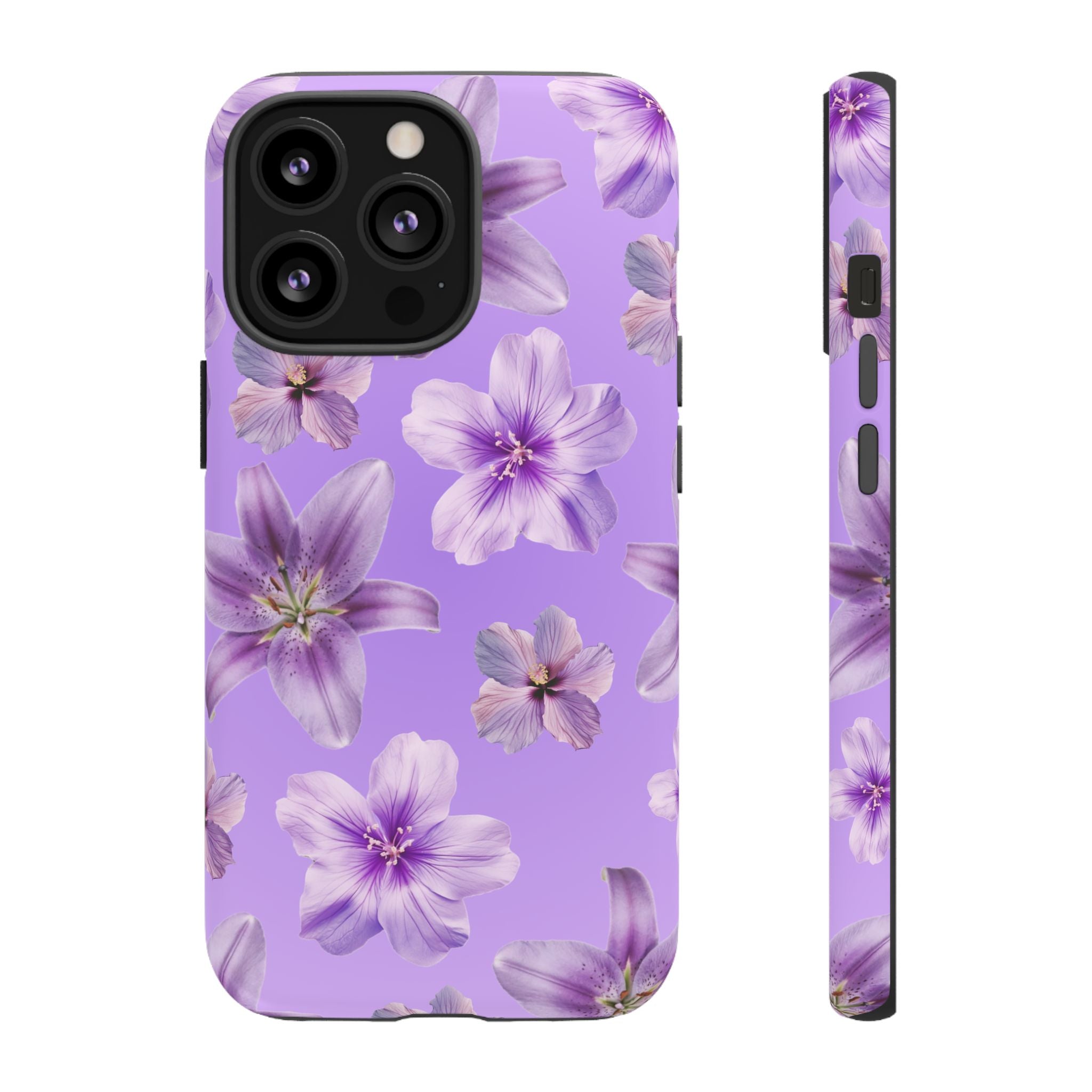 Floral Lavender Tough Phone Case – Purple Blossom Protective Cover