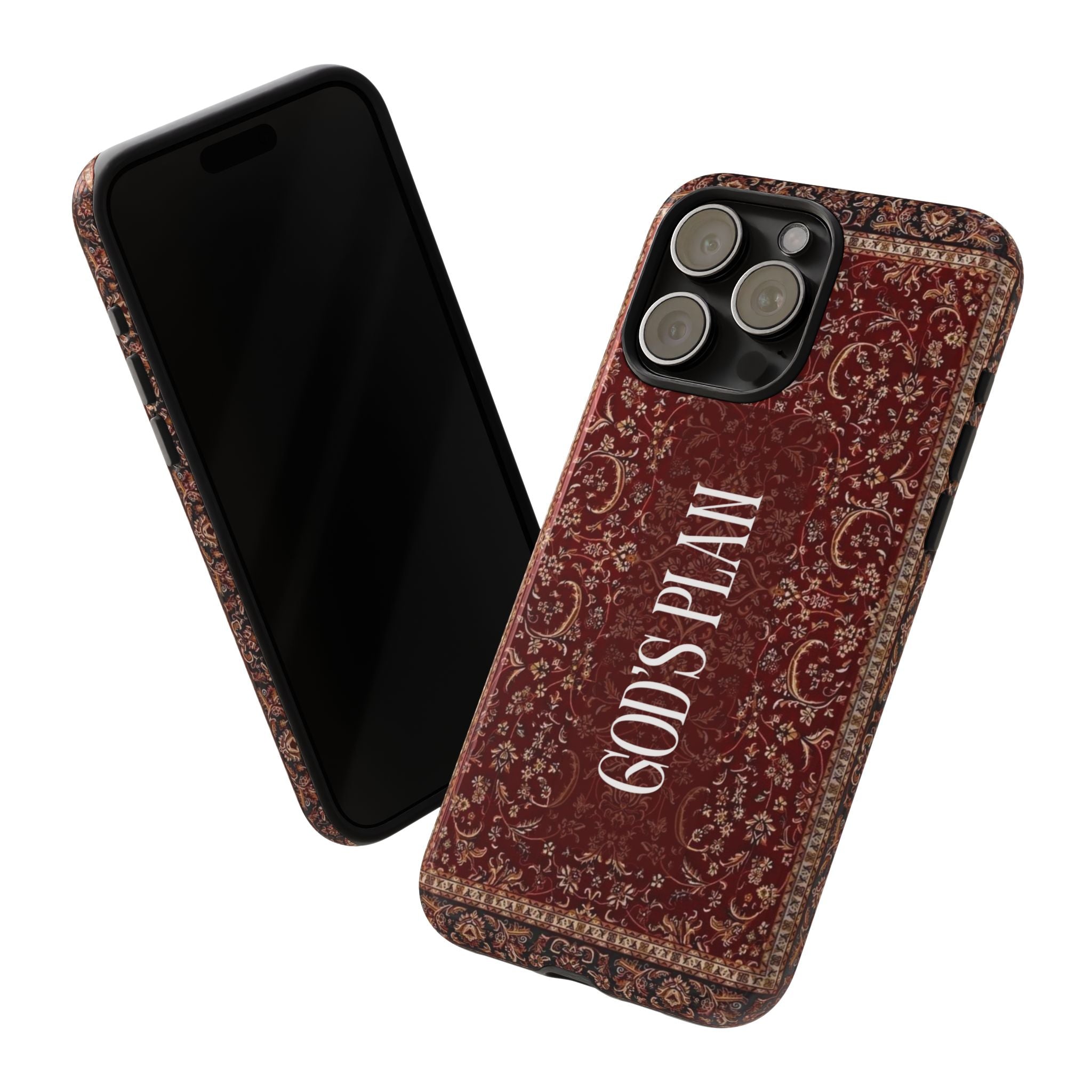 God's Plan — Vintage Tapestry Christian Tough Phone Case | Boho Faith Cover