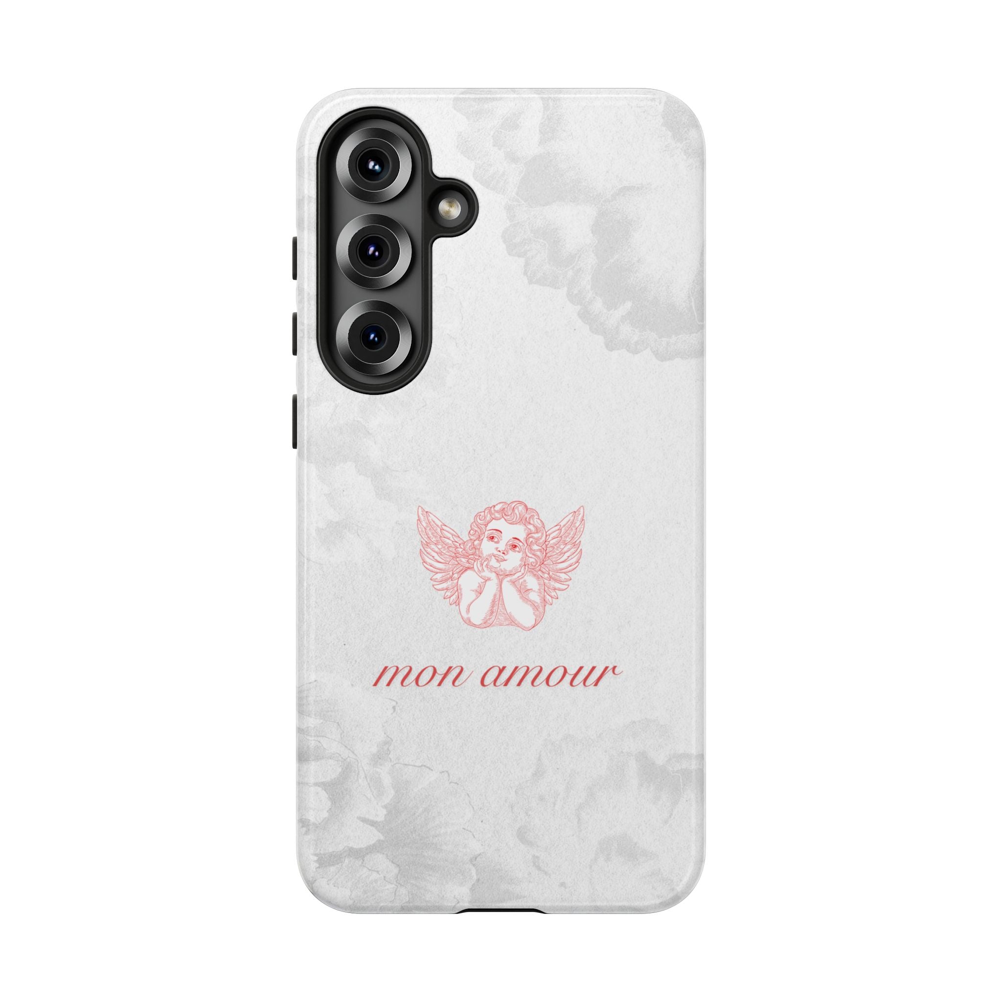 Tough Case — 'mon amour' Pink Cherub Floral Phone Case