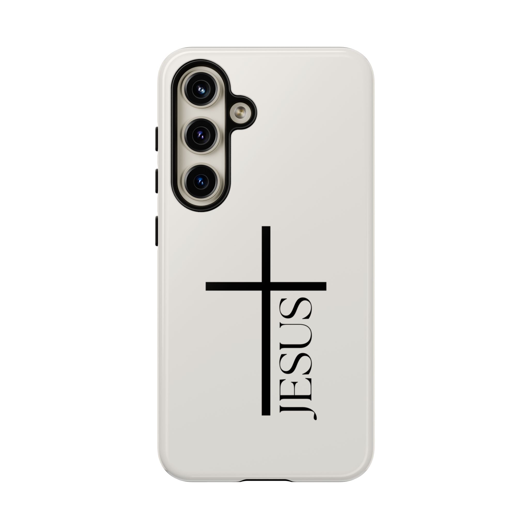 Christian Cross Phone Case - JESUS Vertical Minimalist iPhone Cover