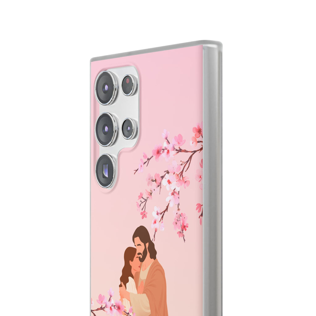 God Is Our Refuge – Psalm 46:1 Cherry Blossom Christian Flexi Phone Case