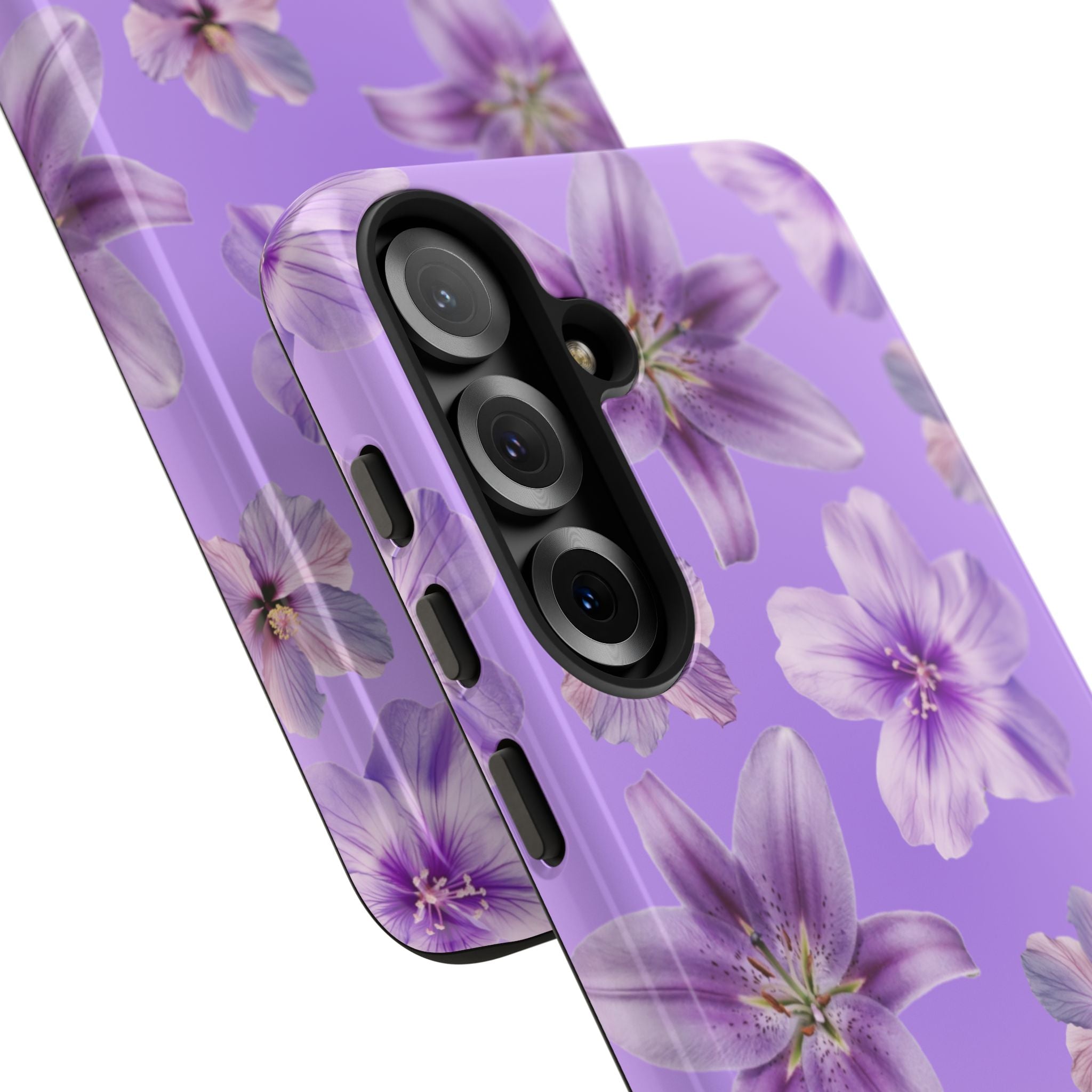 Floral Lavender Tough Phone Case – Purple Blossom Protective Cover