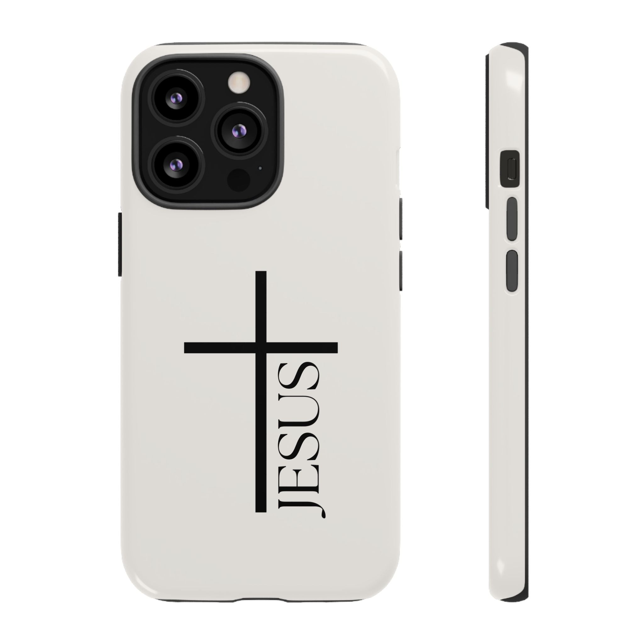 Christian Cross Phone Case - JESUS Vertical Minimalist iPhone Cover