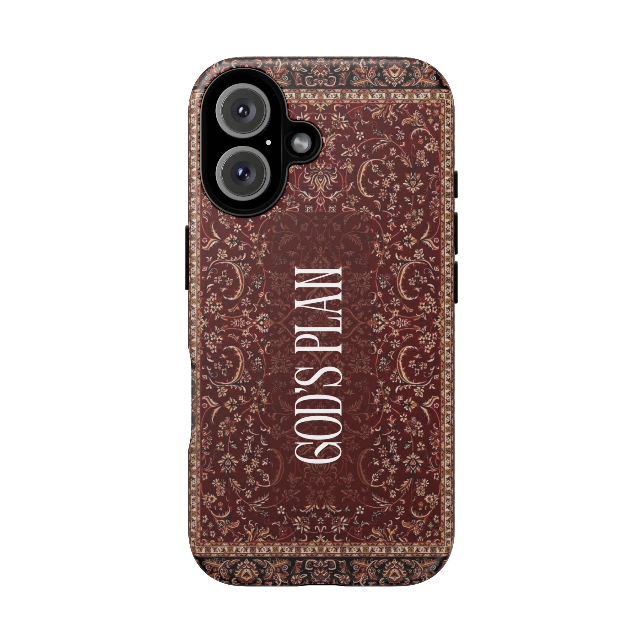 God's Plan — Vintage Tapestry Christian Tough Phone Case | Boho Faith Cover