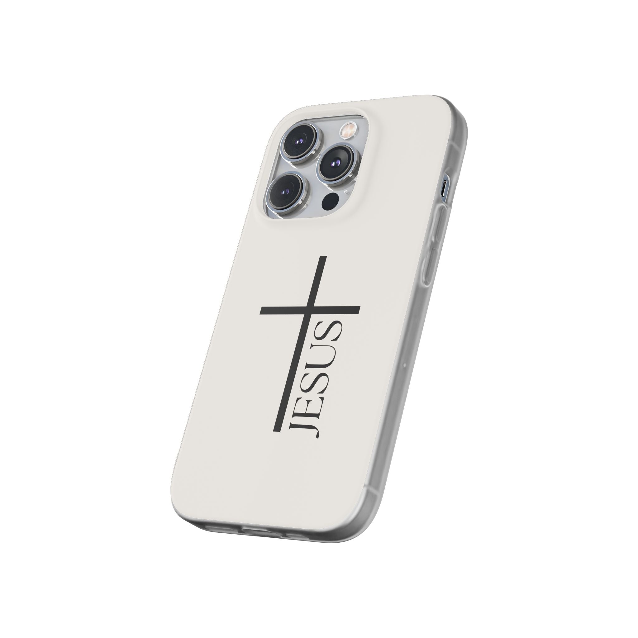 Christian Cross Phone Case - JESUS Vertical Minimalist iPhone Cover