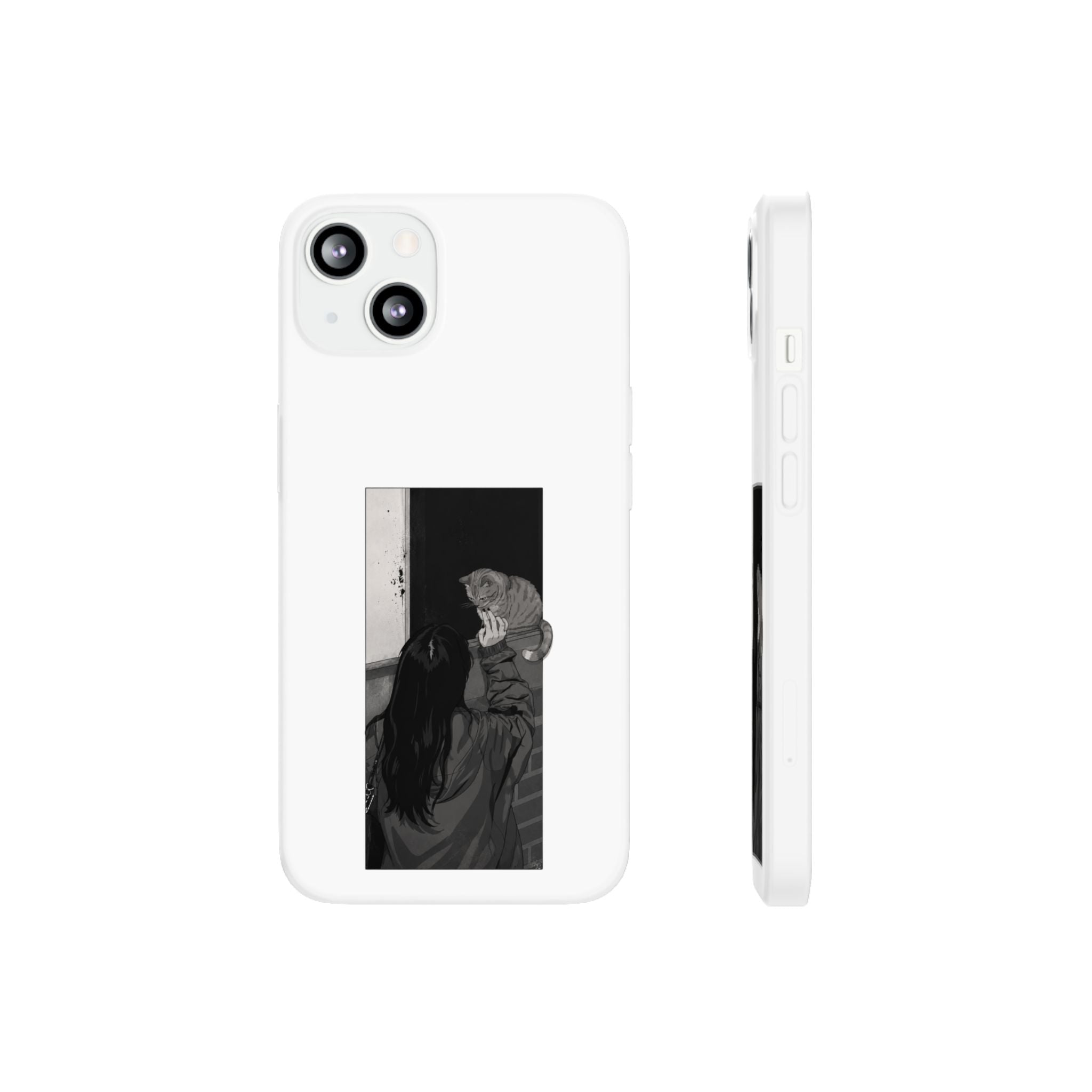 Black & White Cat Window Art Flexi Case