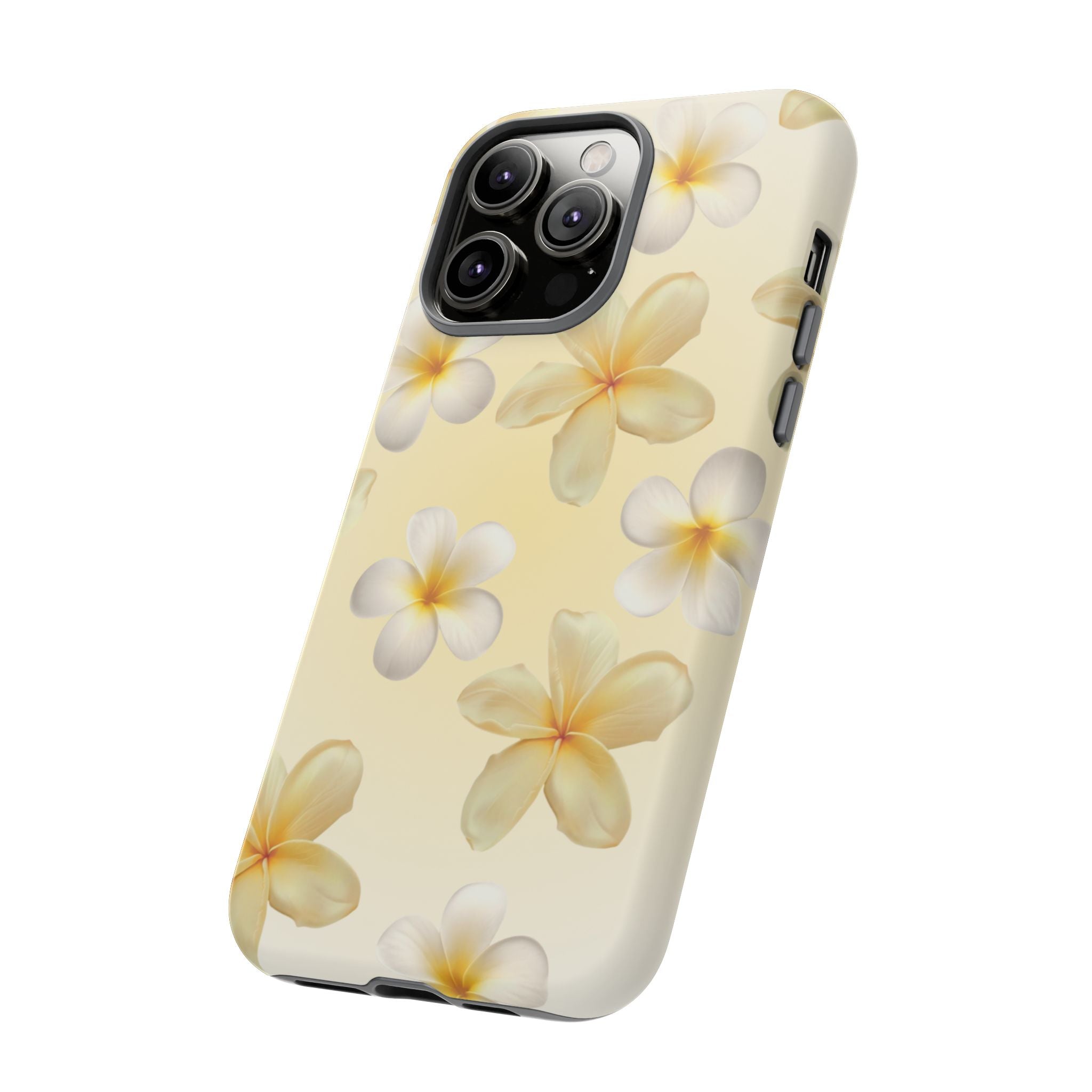 Plumeria Floral Phone Case — Tropical Yellow Hard Phone Cover