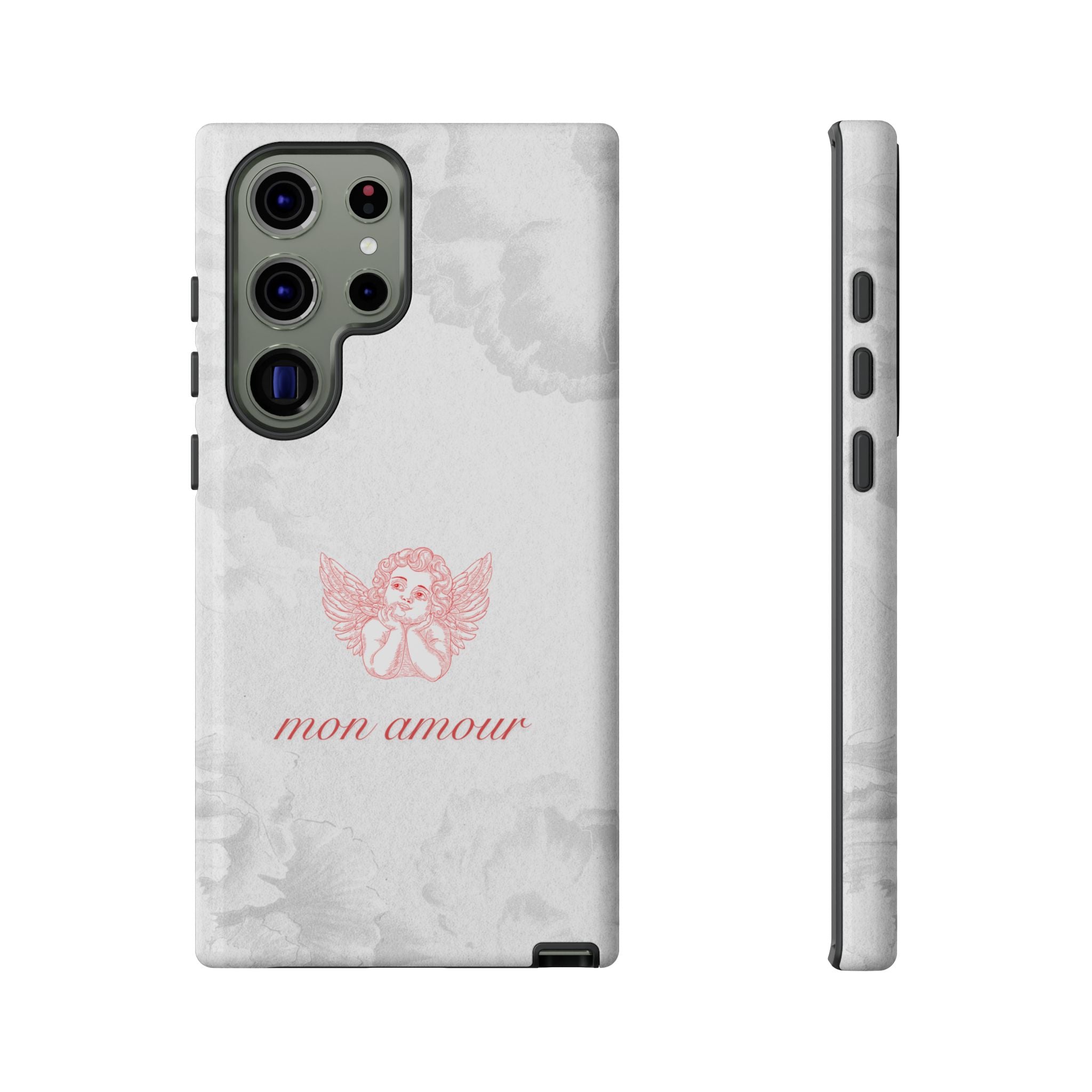 Tough Case — 'mon amour' Pink Cherub Floral Phone Case