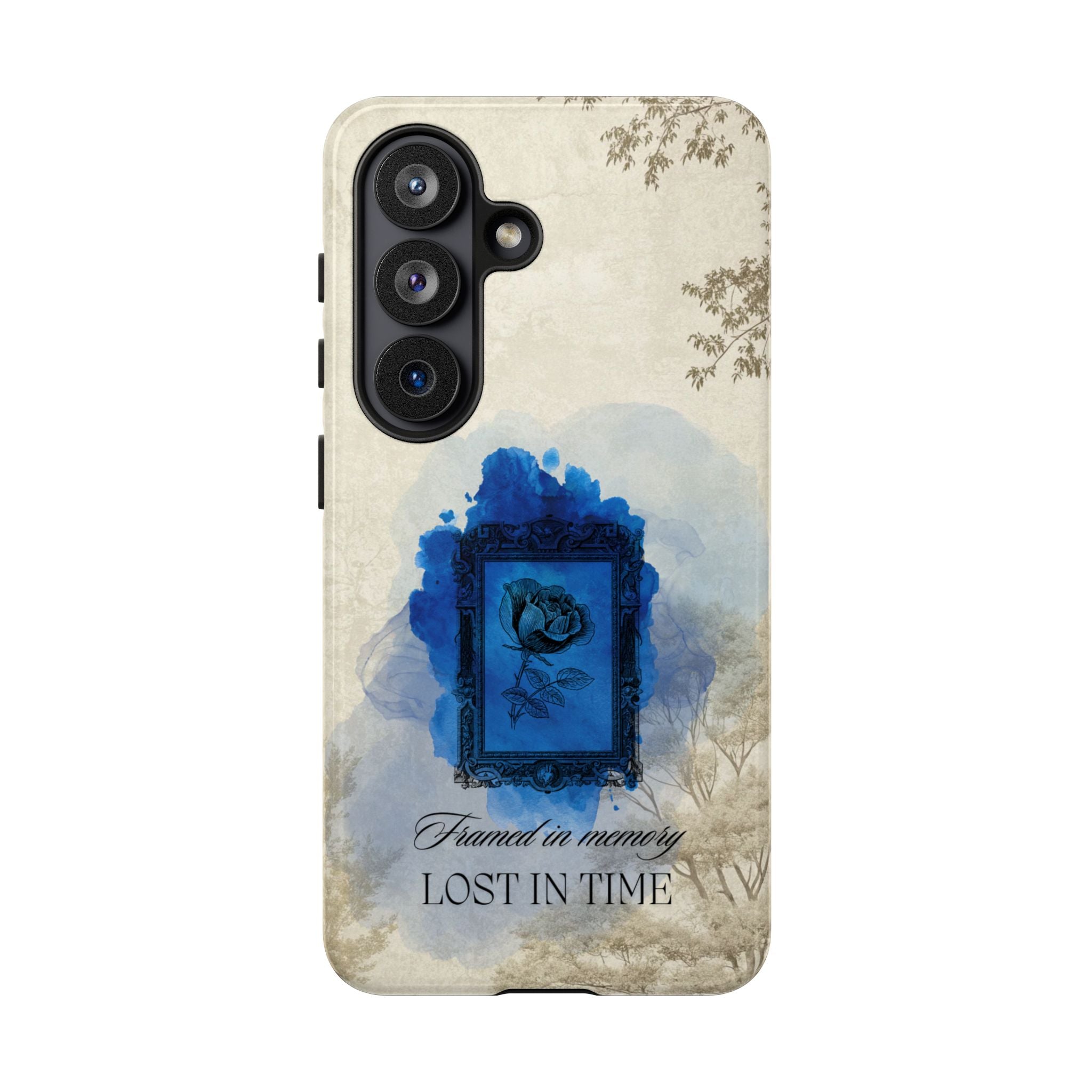 Vintage Blue Rose Phone Case – "Lost in Time" Protective Cover
